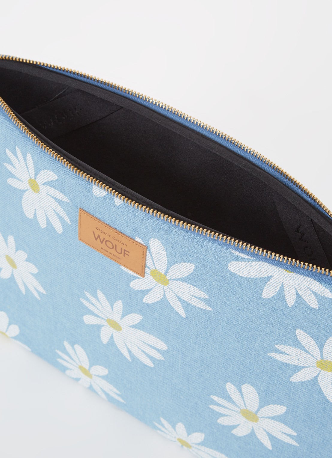 Wouf Drew laptophoes 13 en 14 inch - detail staalblauw