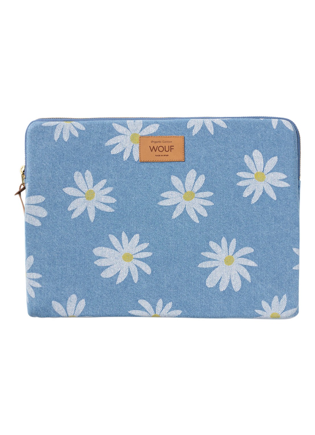 Wouf Drew laptophoes 13 en 14 inch - voorkant 2 staalblauw