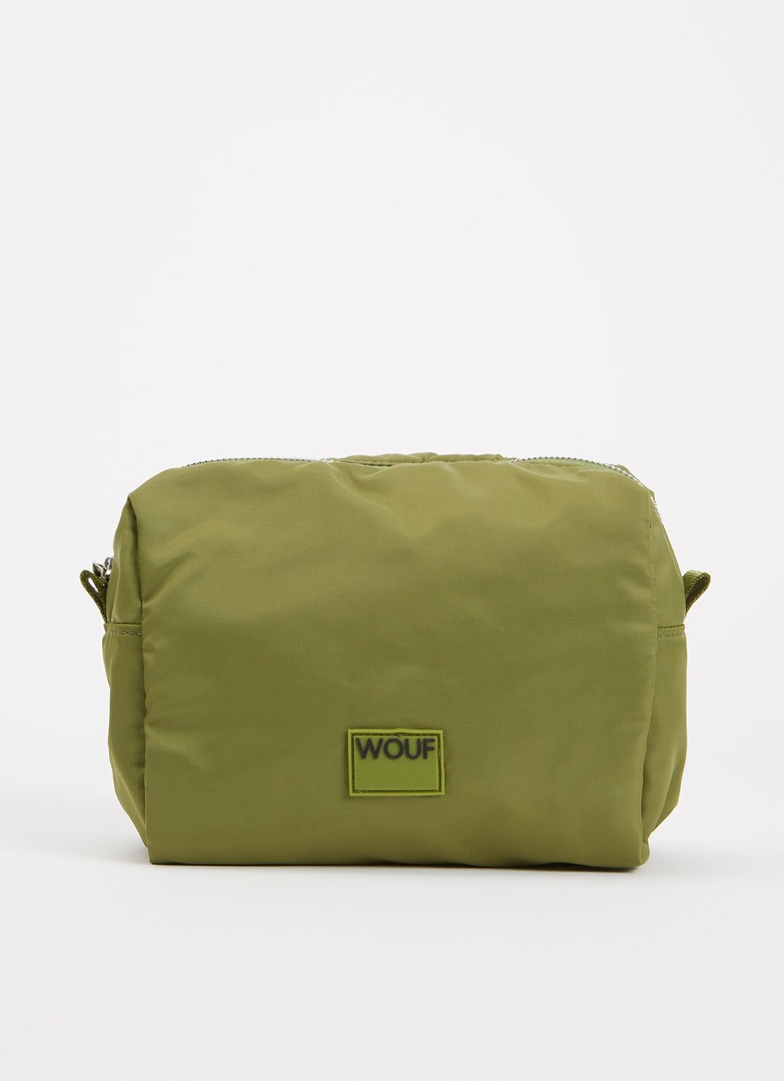 Wouf Dublin toilettas met logo - voorkant olijfgroen