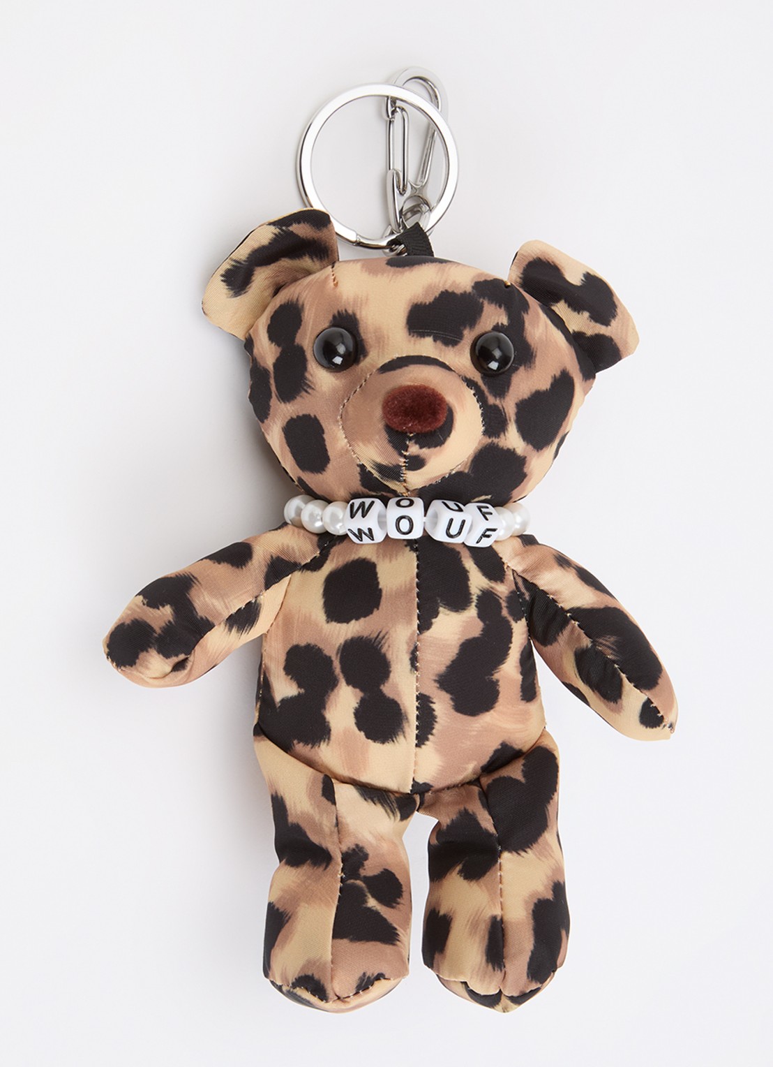 Wouf Feline Bear tasbedel met panterprint - voorkant camel