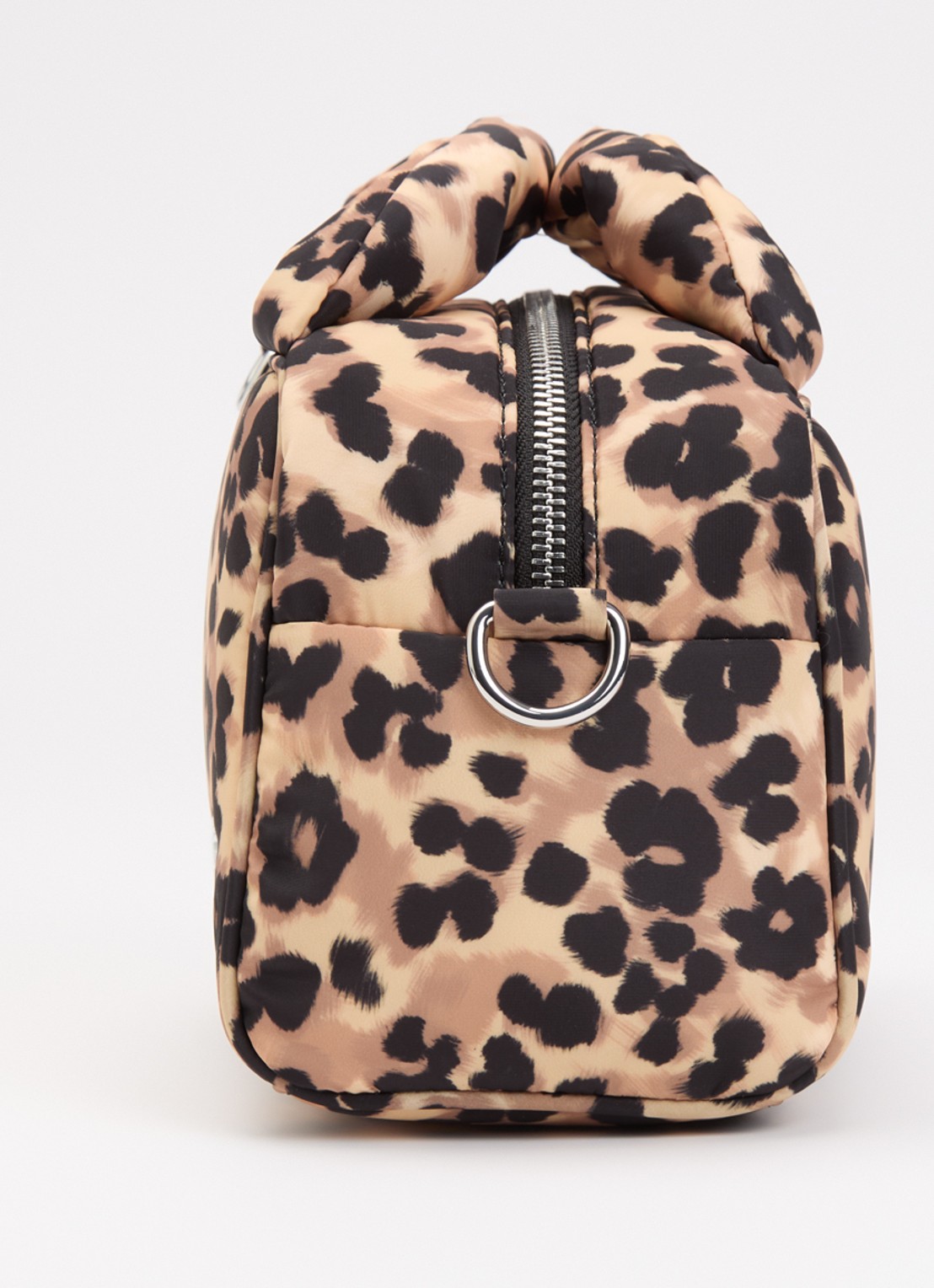 Wouf Feline Bowling handtas met panterprint - detail 2 bruin