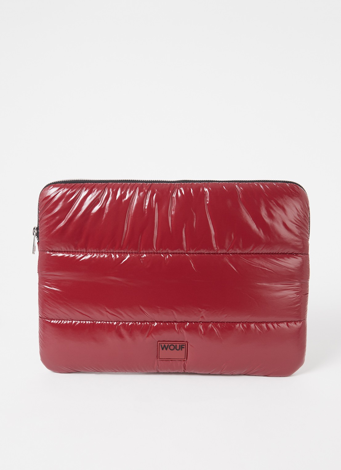 Wouf Glossy laptophoes 13 en 14 inch - voorkant 2 bordeauxrood