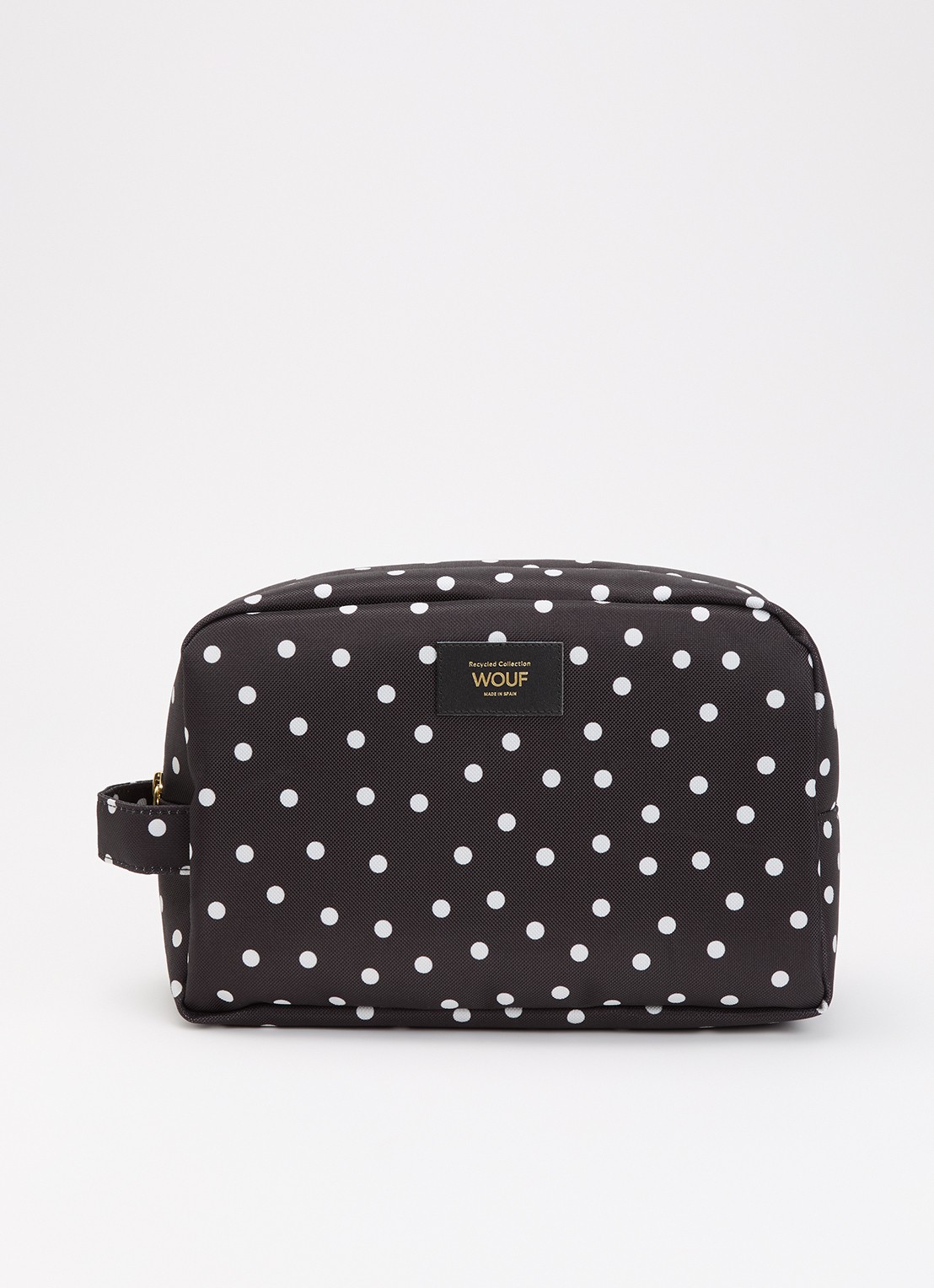Wouf Grace Large toilettas met stippenprint - voorkant zwart