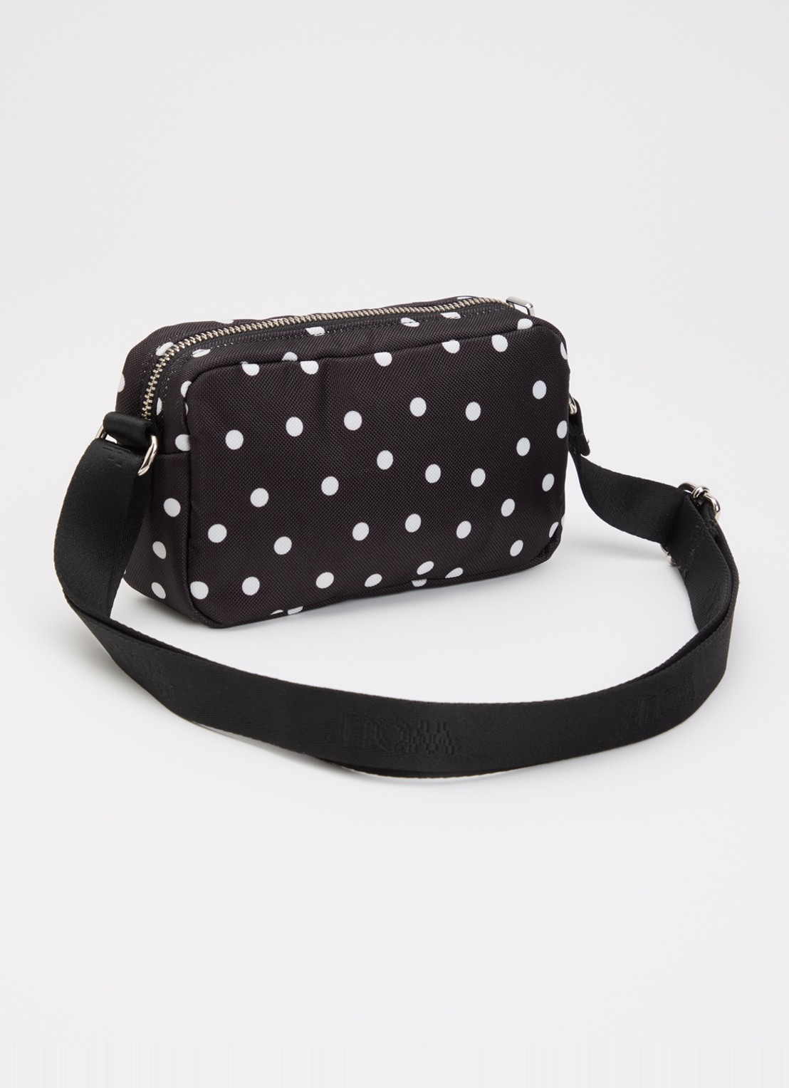 Wouf Grace Mini crossbodytas met stippenprint - achterkant 2 zwart