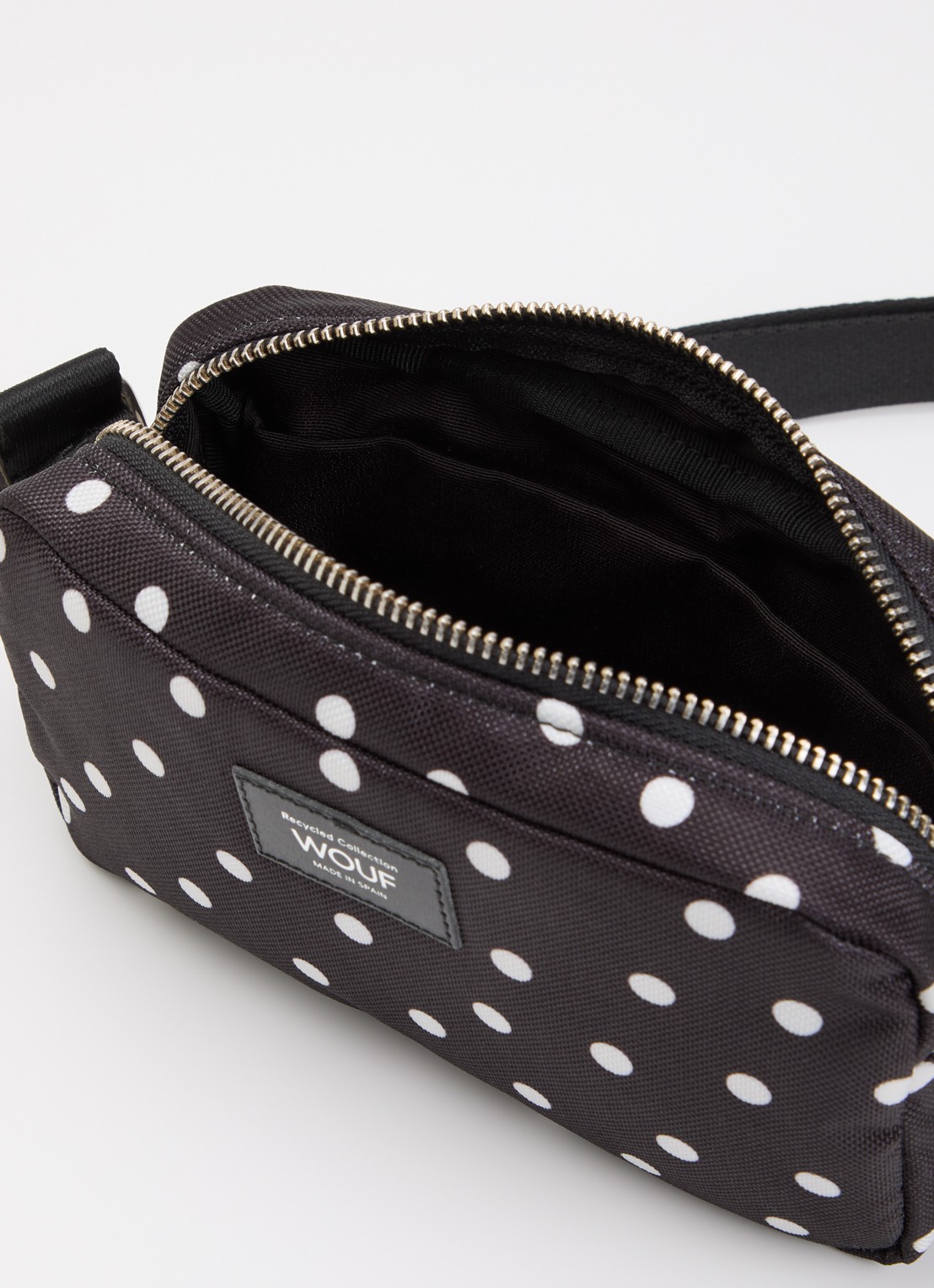 Wouf Grace Mini crossbodytas met stippenprint - detail 3 zwart