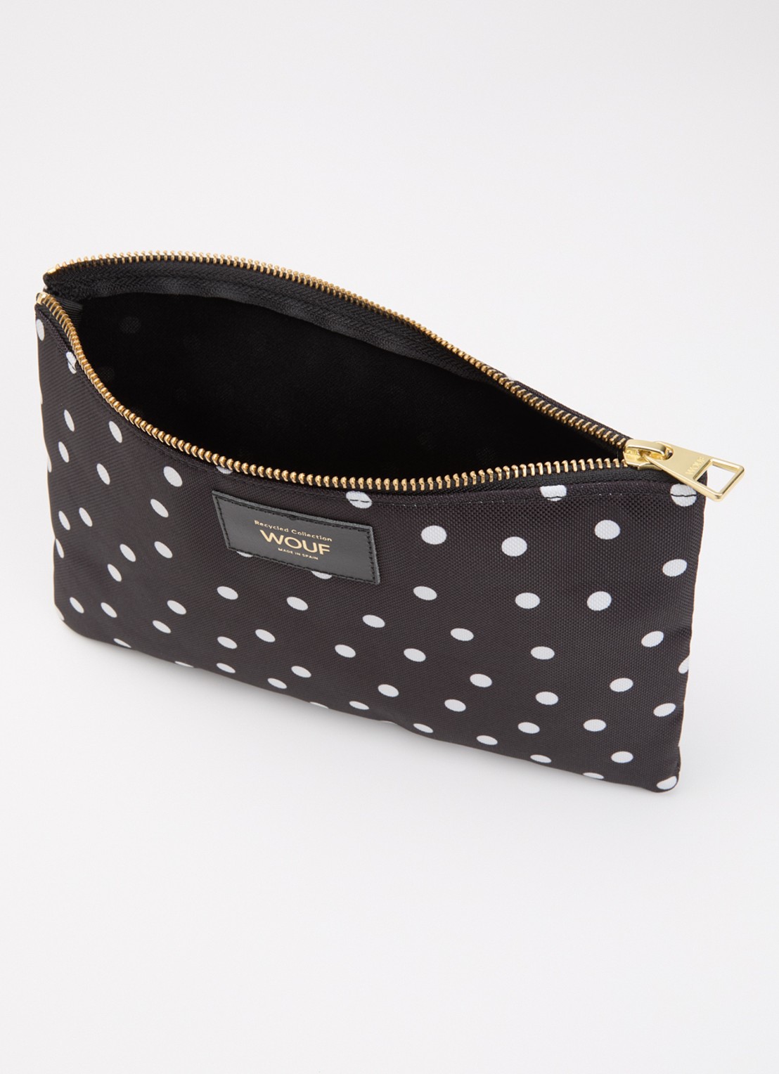 Wouf Grace XL toilettas met stippenprint - detail 2 zwart
