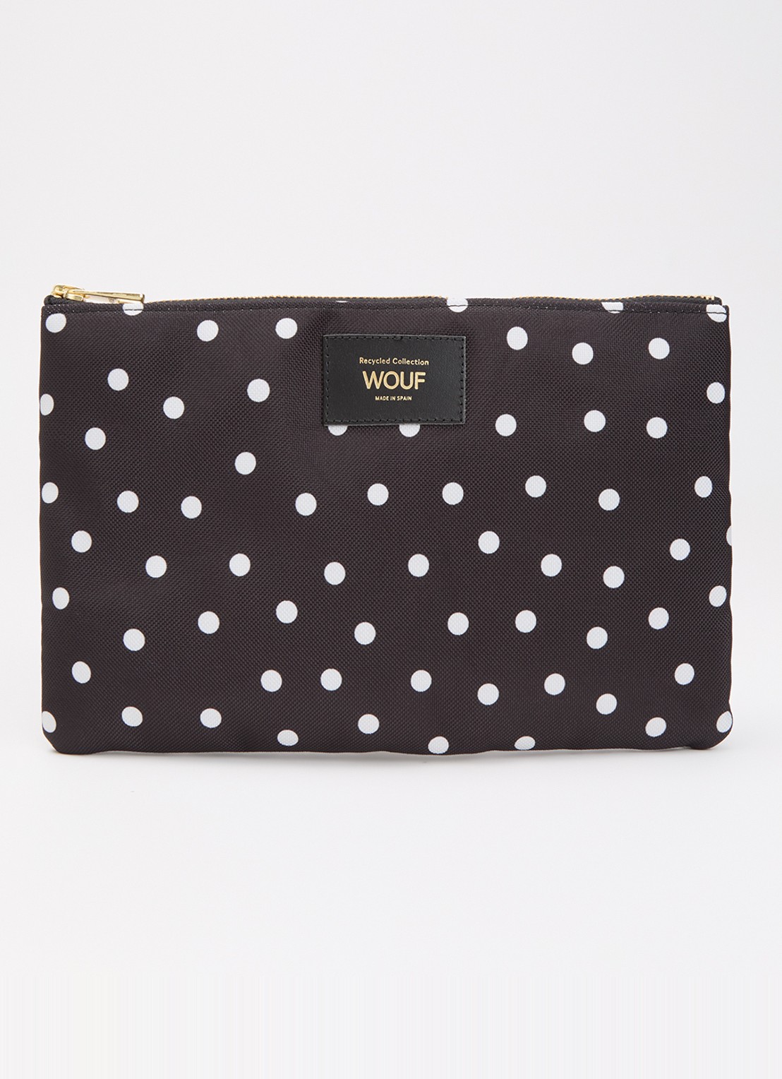 Wouf Grace XL toilettas met stippenprint - voorkant zwart