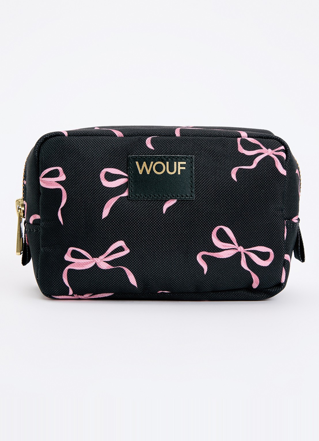 Wouf Juliette make-up tas met print - voorkant zwart