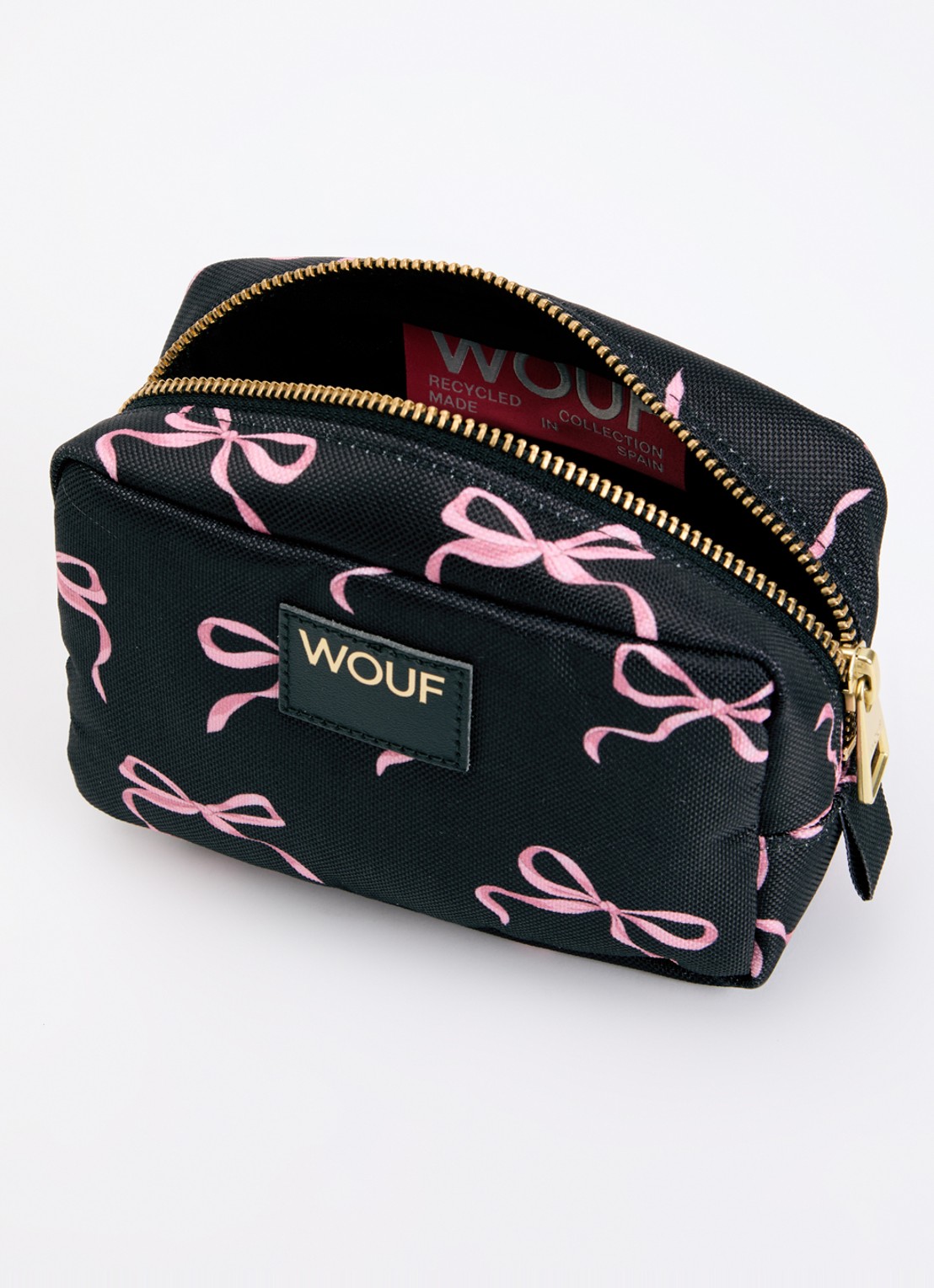 Wouf Juliette make-up tas met print - voorkant 2 zwart
