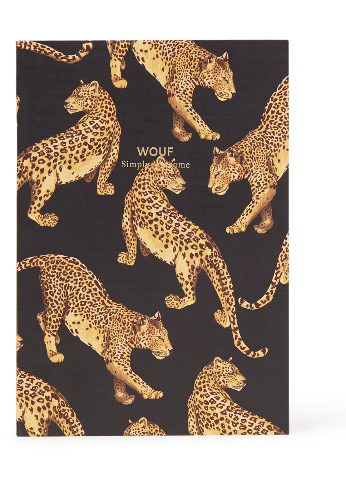 Wouf Leopard A5 gelineerd noititieboek - voorkant 2 zwart