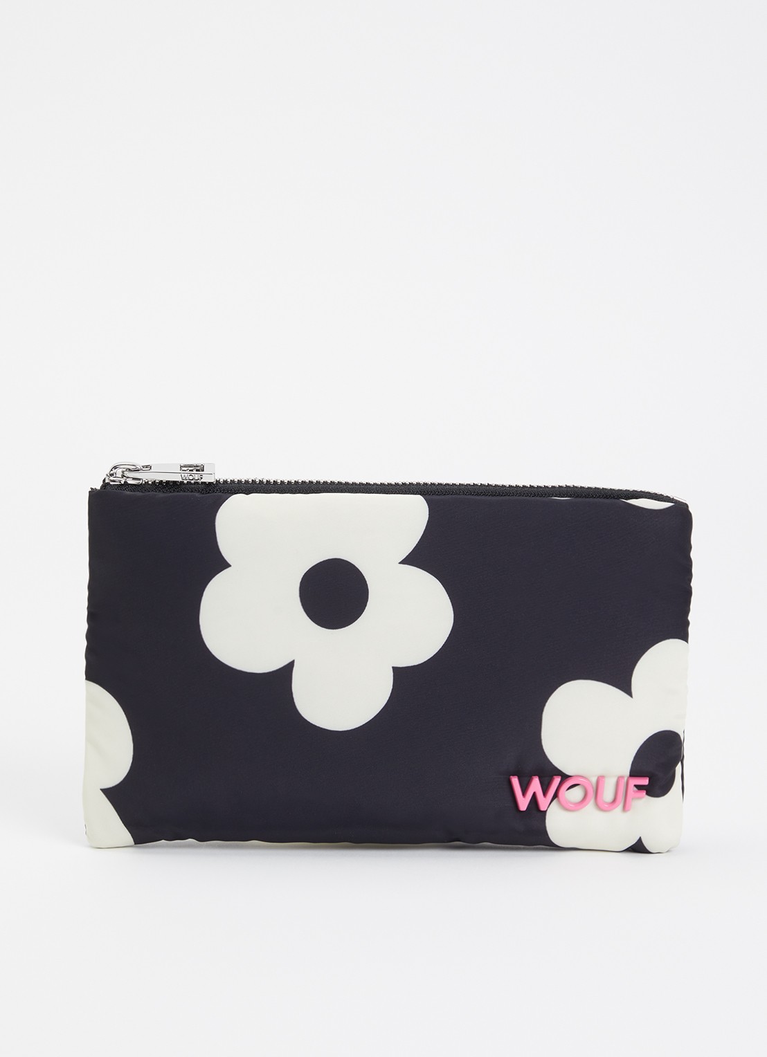 Wouf Night Daisy toilettas met print - voorkant zwart