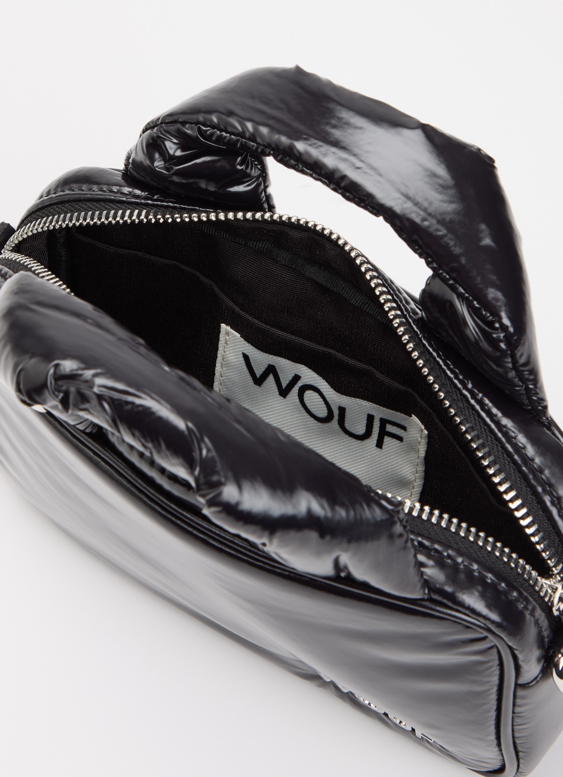 Wouf Night Mini handtas met logo en afneembare schouderriem - detail 2 zwart
