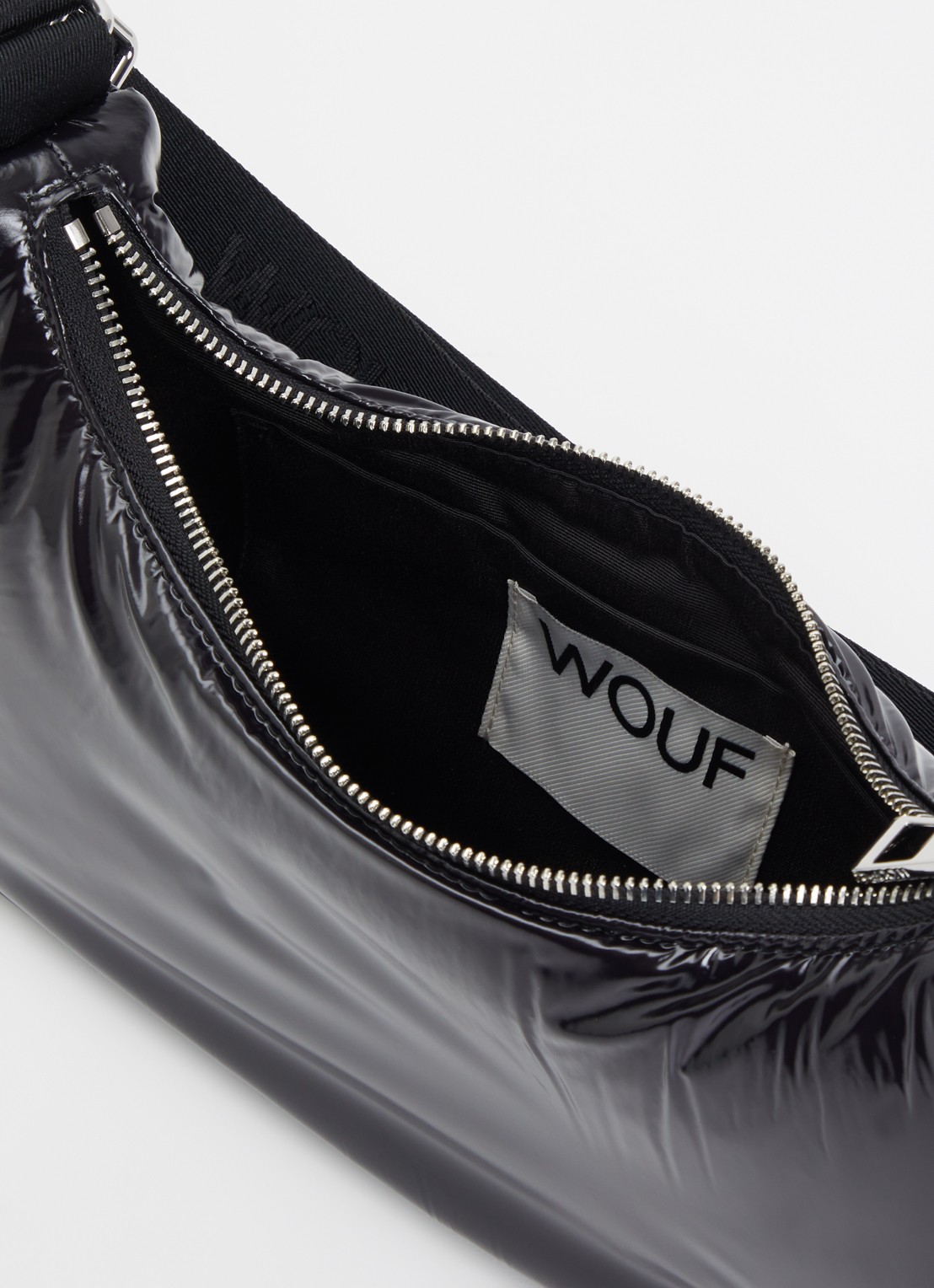 Wouf Night schoudertas met logo en verstelbare schouderriem - detail 2 zwart