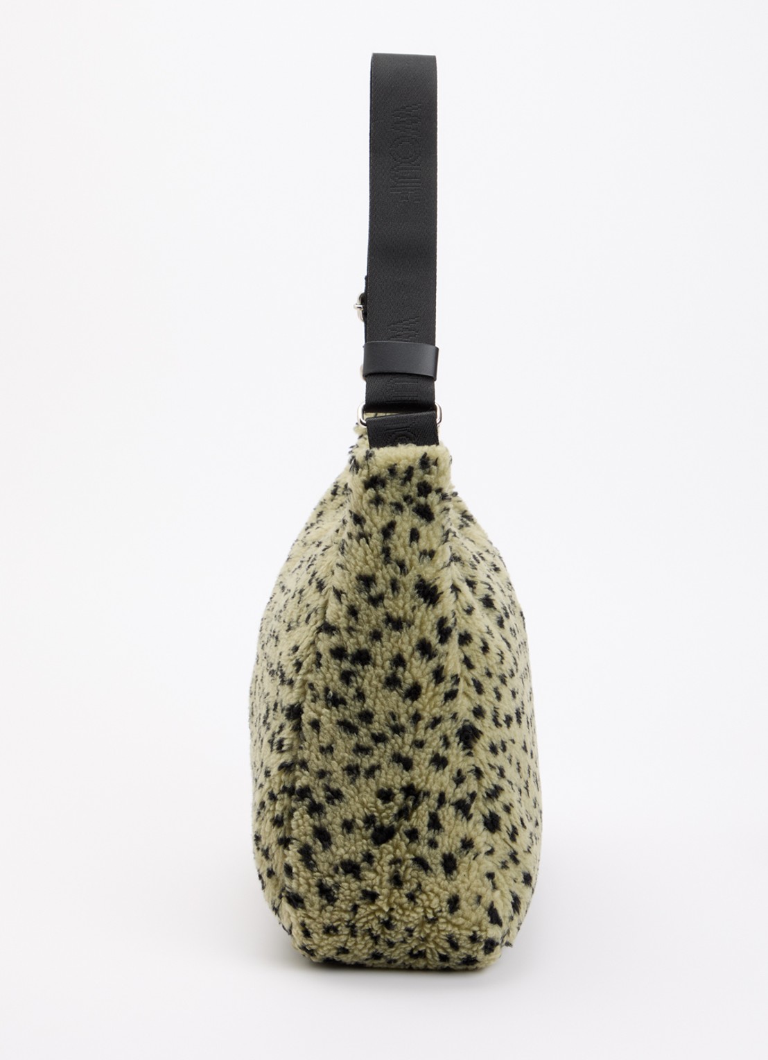 Wouf Olivia Hobo schoudertas van teddy met print - detail 3 groen