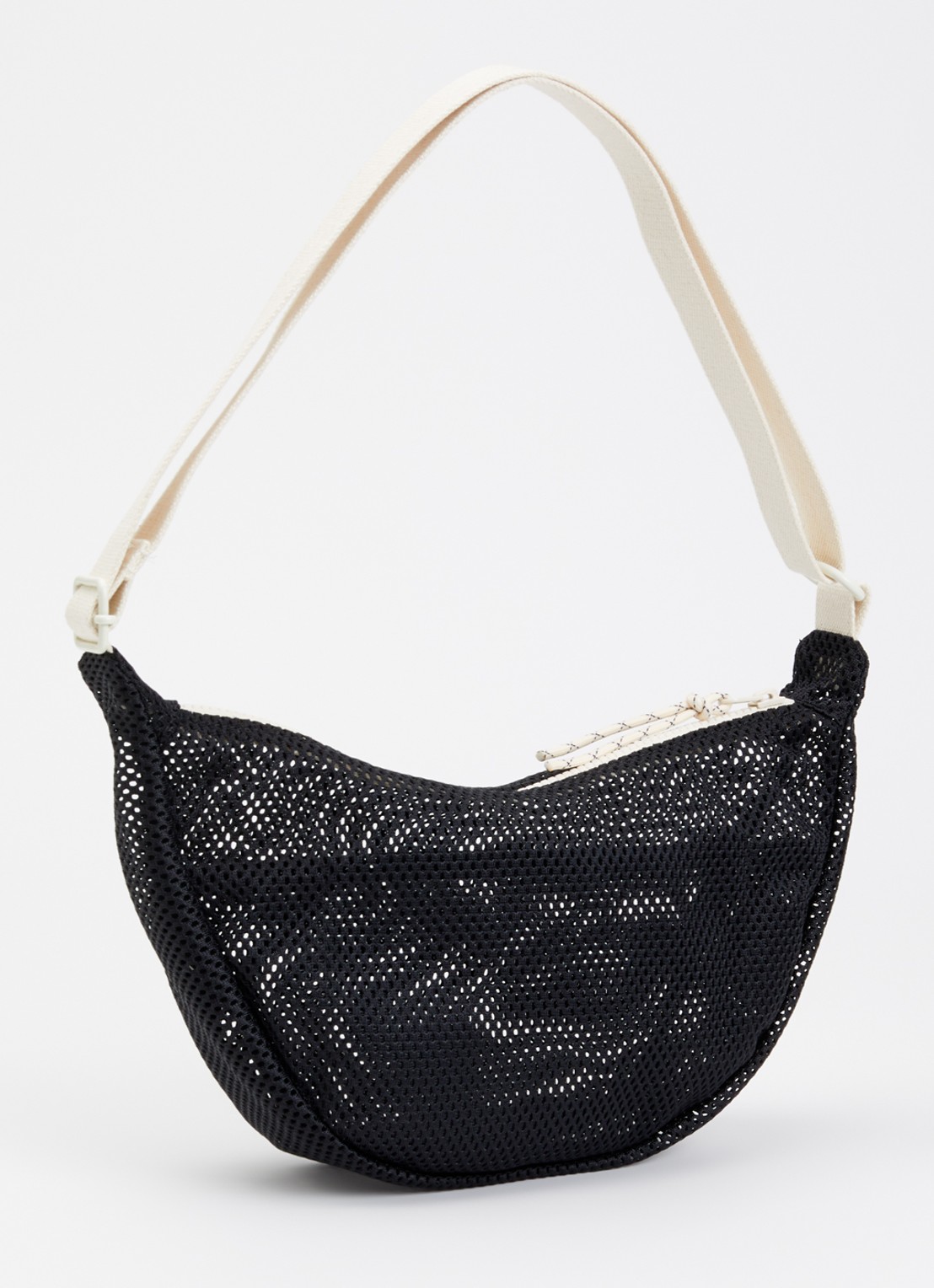Wouf Onyx crossbodytas van mesh met logo - achterkant 2 antraciet