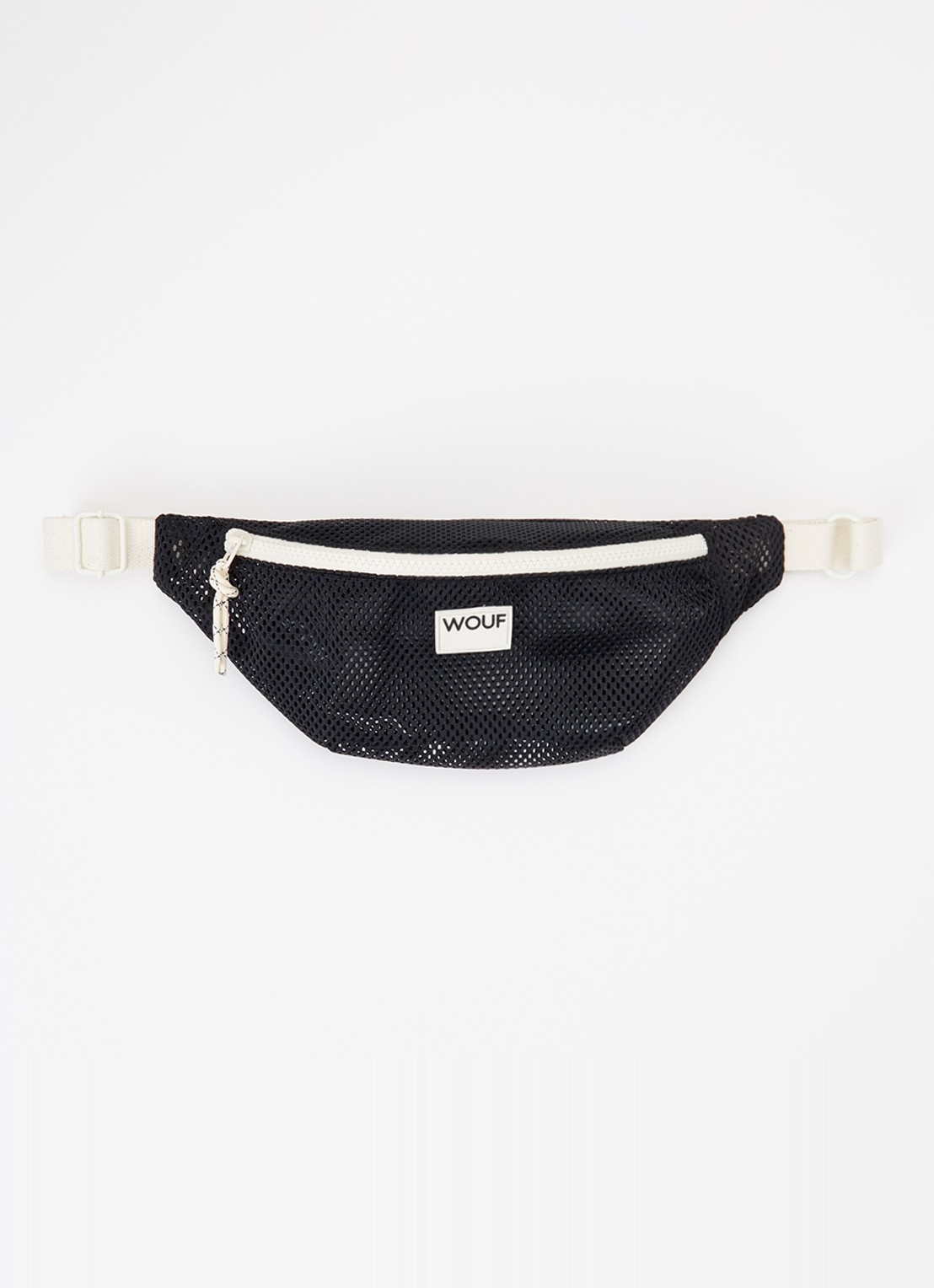 Wouf Onyx heuptas van mesh met logo - voorkant 3 zwart