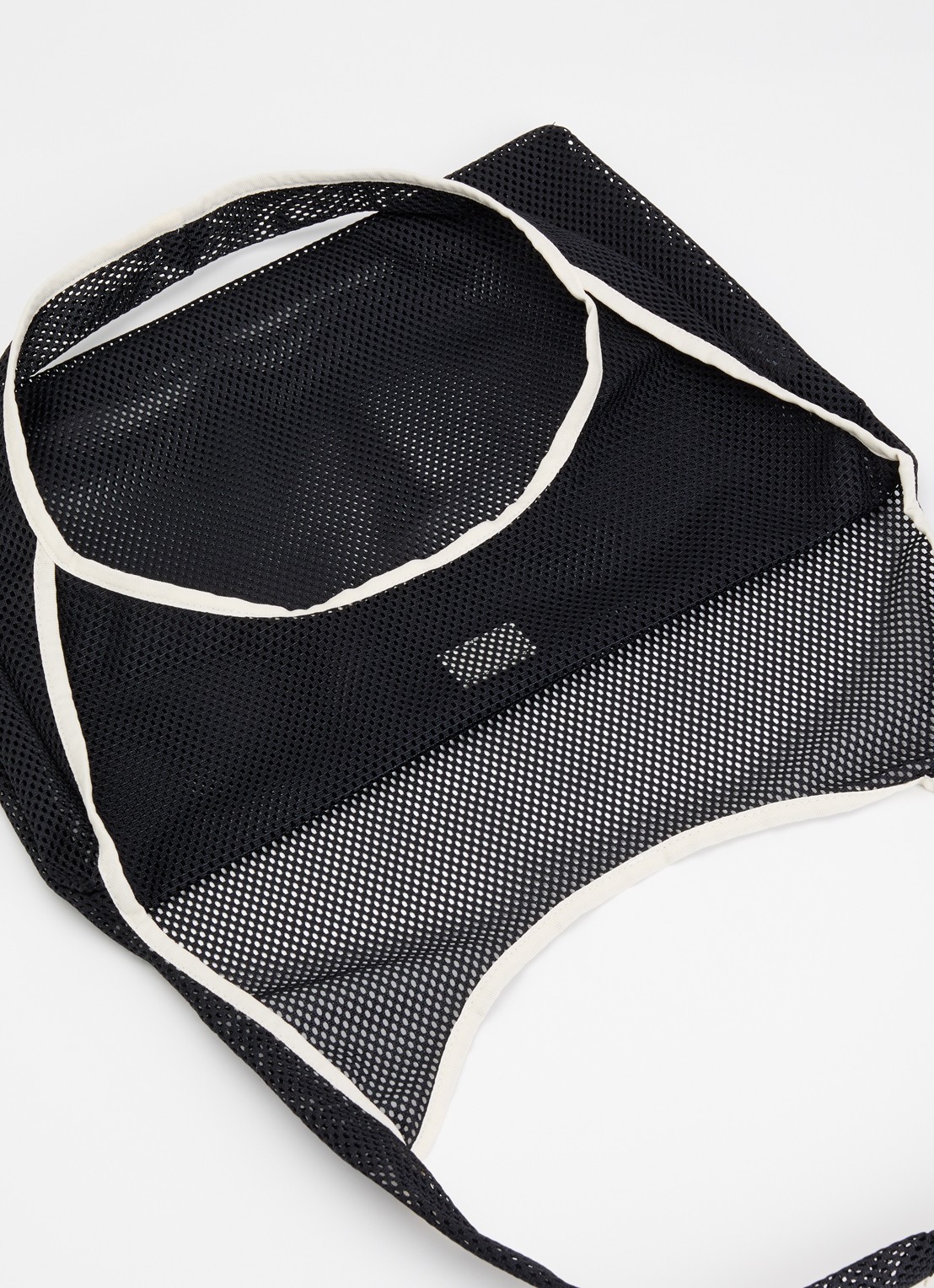 Wouf Onyx T-shirt schoudertas van mesh met logo - detail zwart