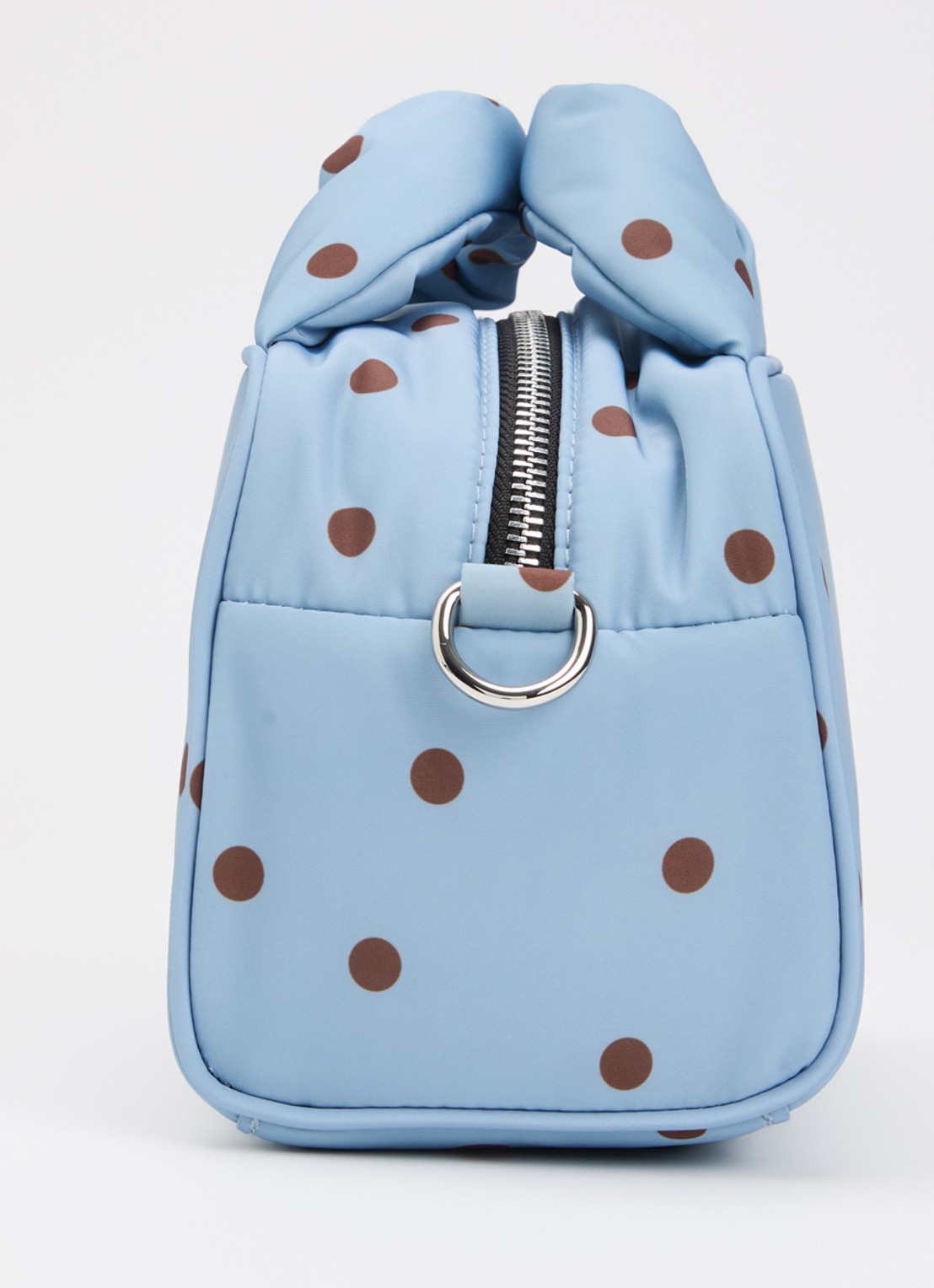 Wouf Polka handtas met stippenprint en afneembare schouderriem - detail 4 lichtblauw