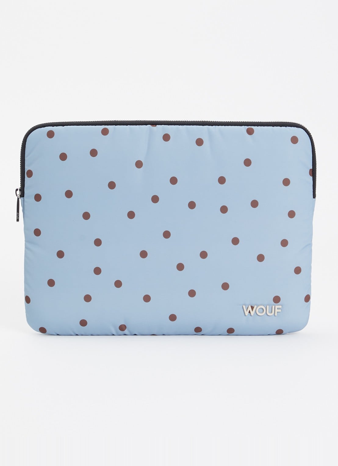 Wouf Polka laptophoes 13 en 14 inch  - voorkant 2 blauw