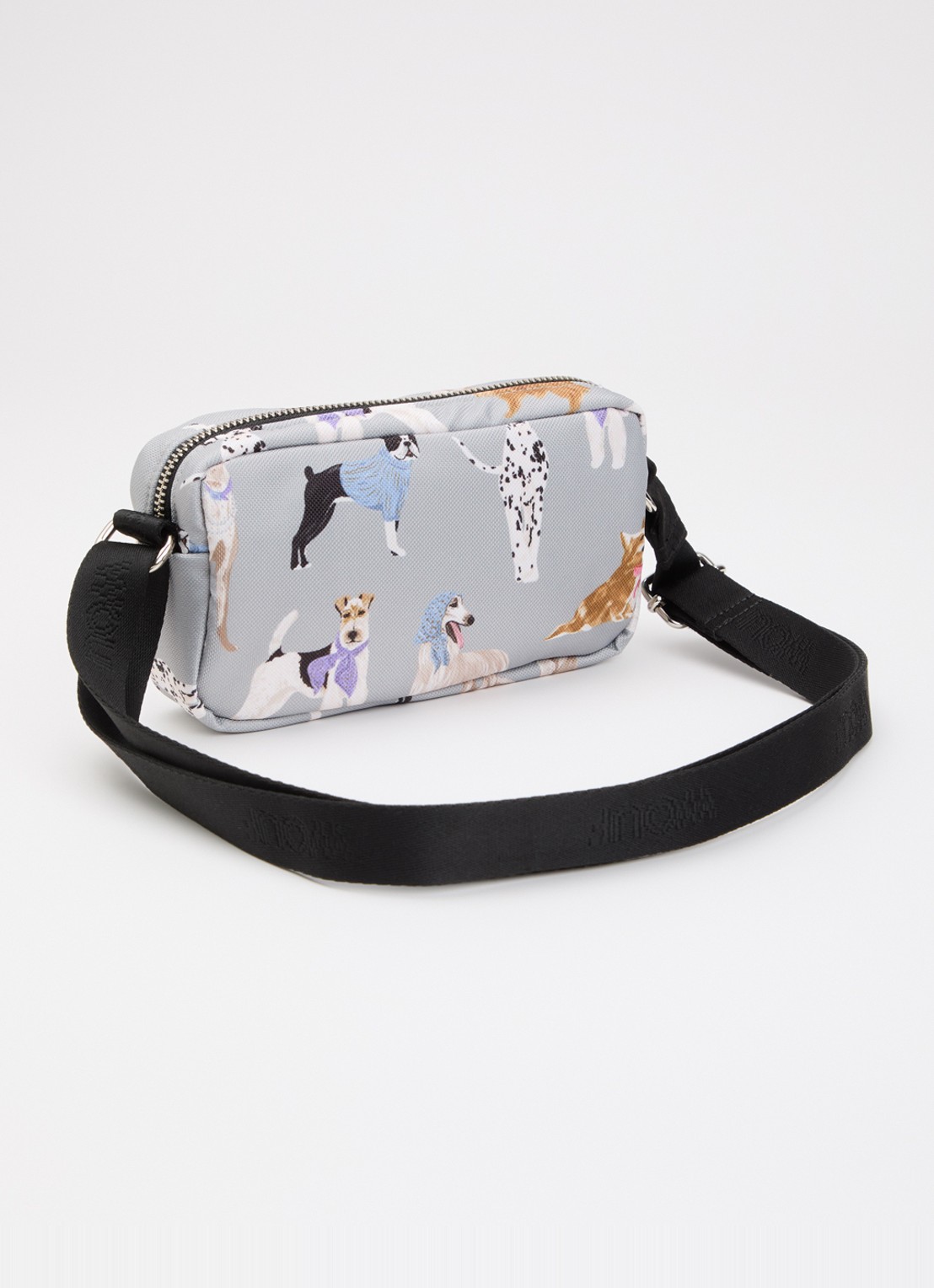 Wouf Puppy Mini crossbodytas met print - achterkant 4 grijs