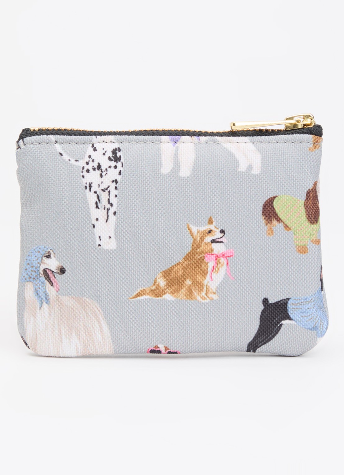 Wouf Puppy Small sleuteletui met print - achterkant 3 lichtgrijs