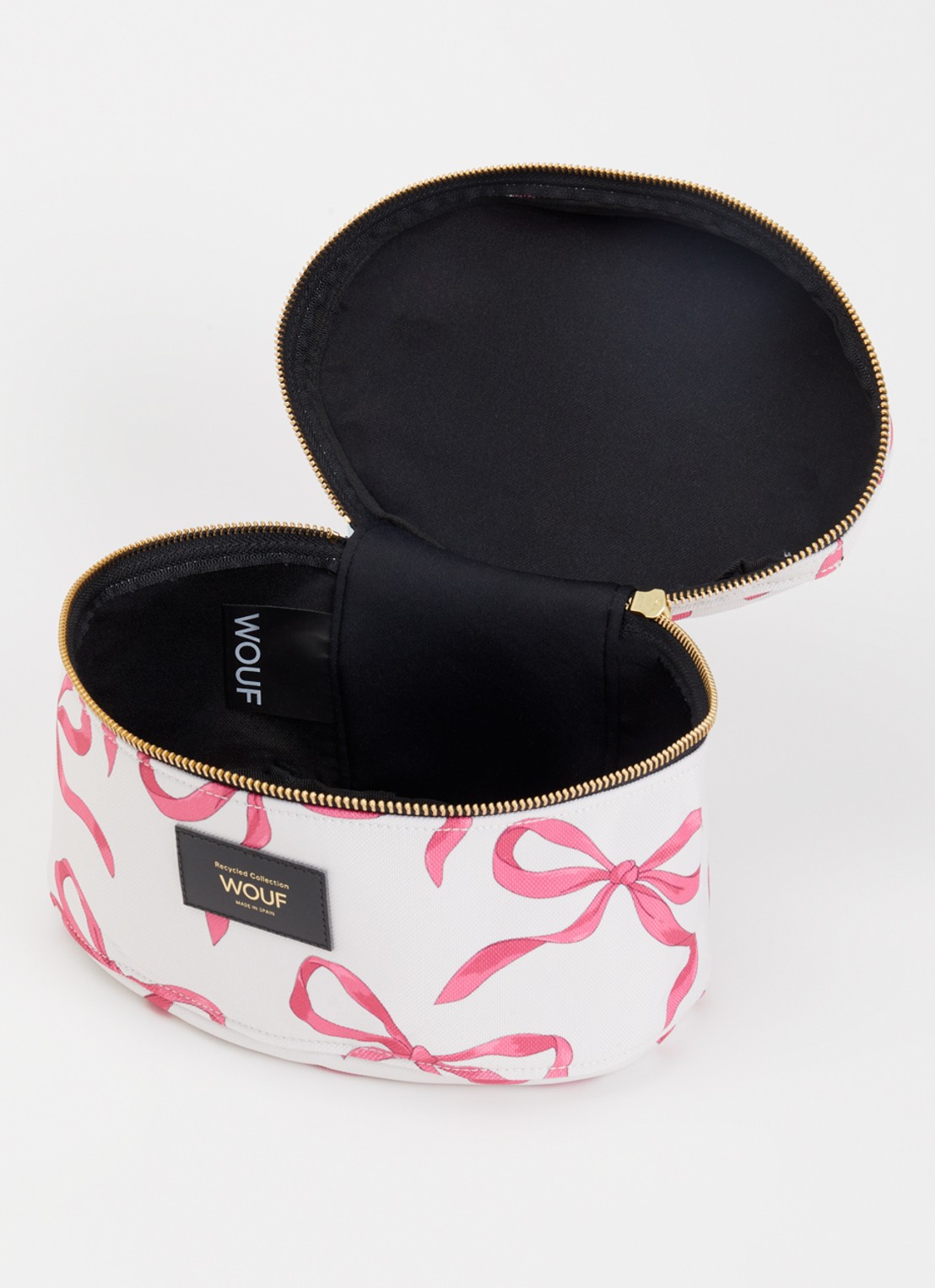 Wouf Rita make-up tas met print - voorkant 2 roze