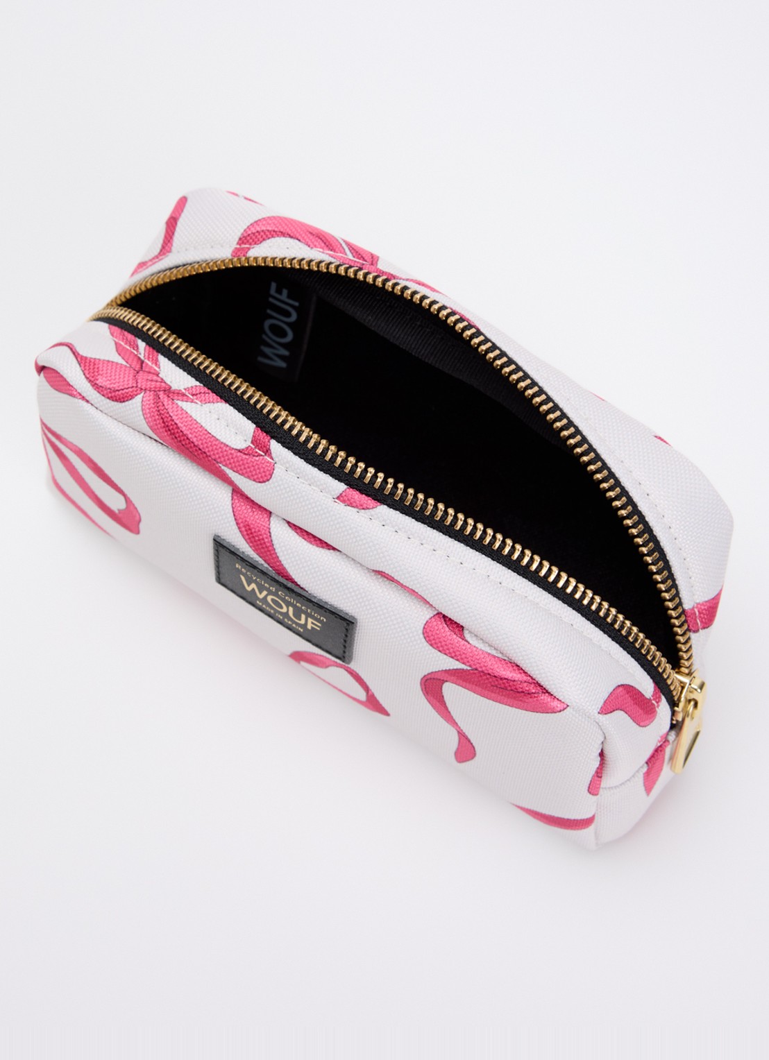 Wouf Rita pennenetui met print - voorkant 2 roze