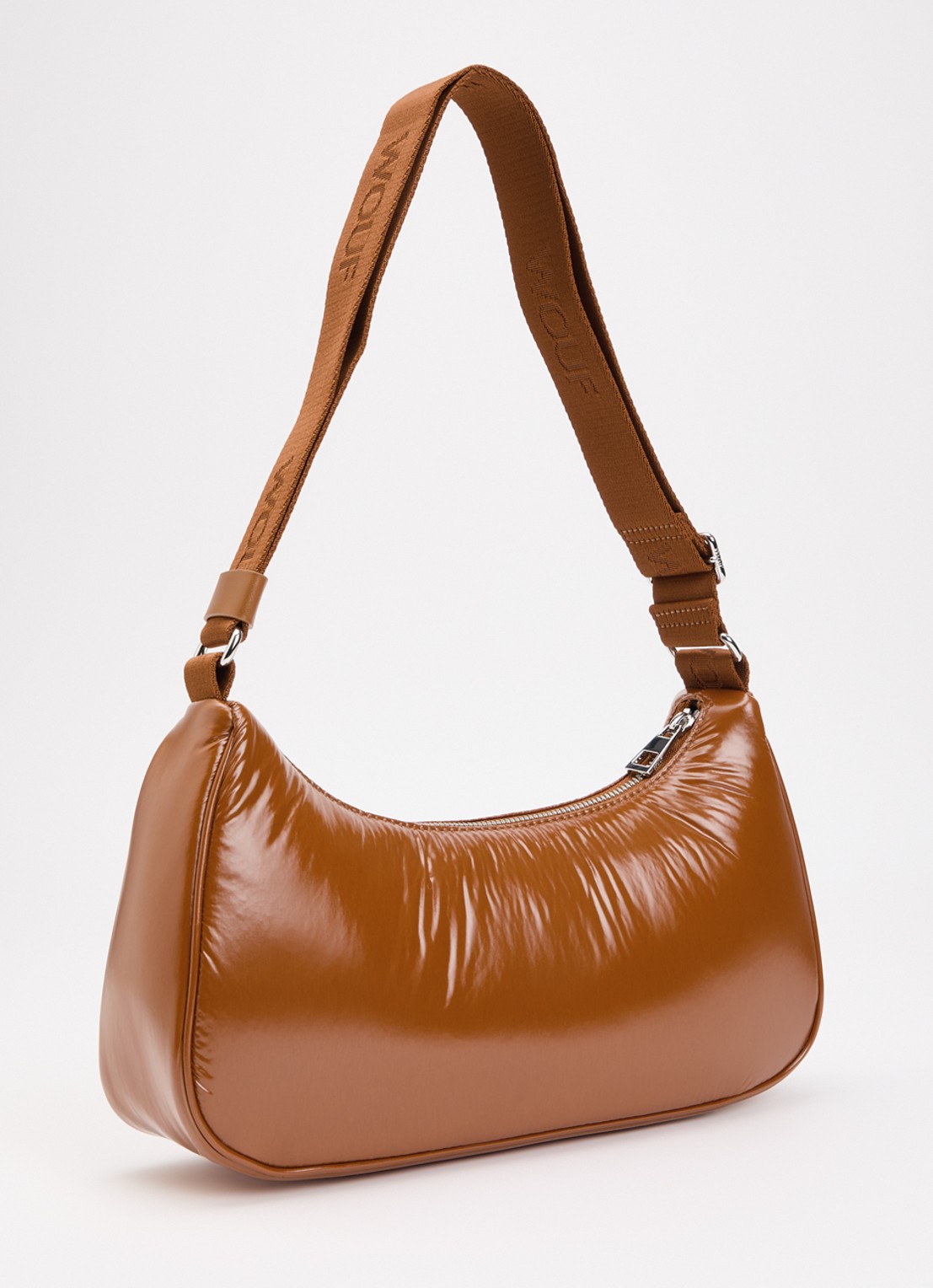 Wouf Sienna crossbodytas met logo - achterkant camel