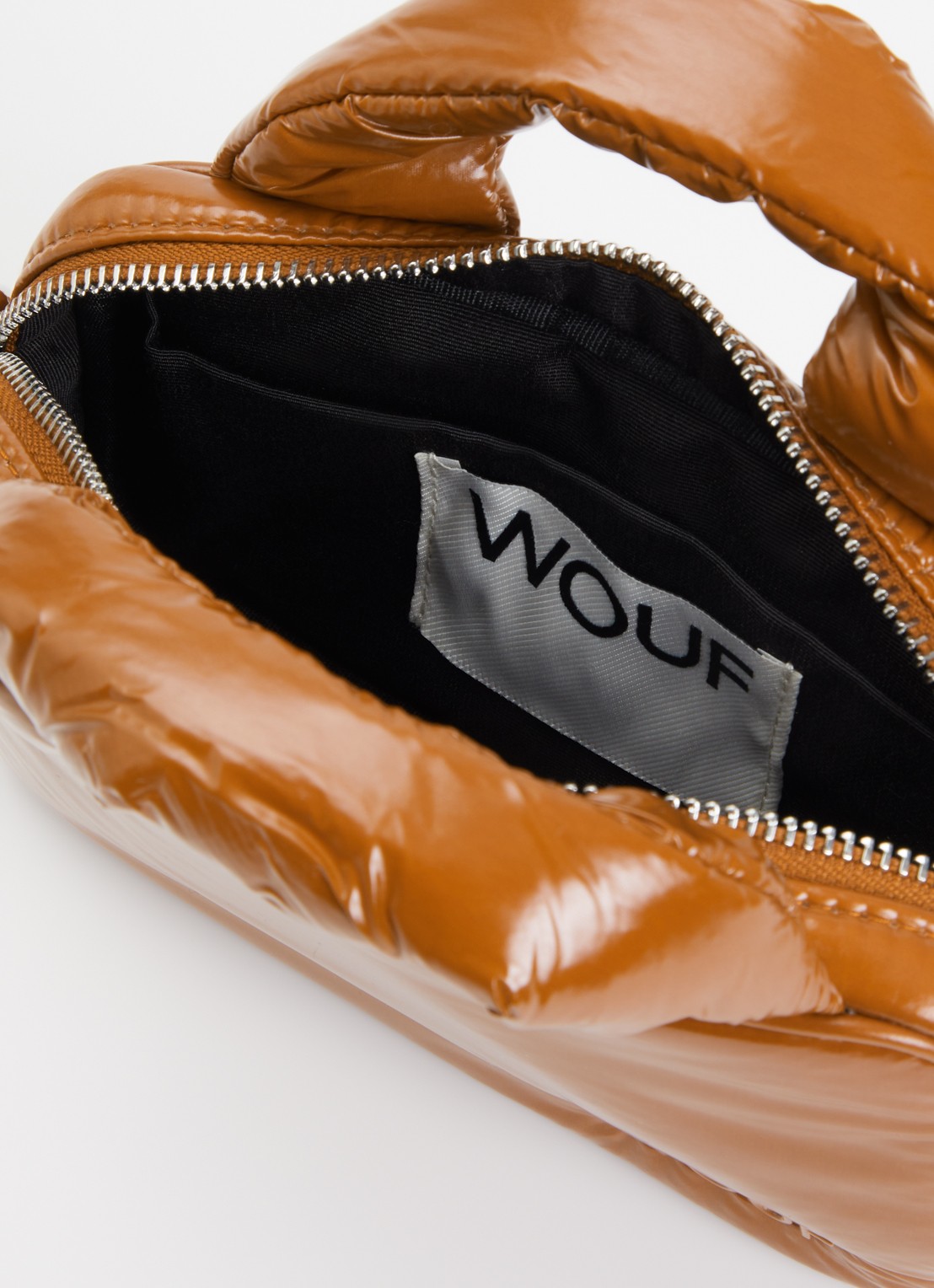 Wouf Sienna Mini handtas met afneembare schouderriem - detail roestbruin