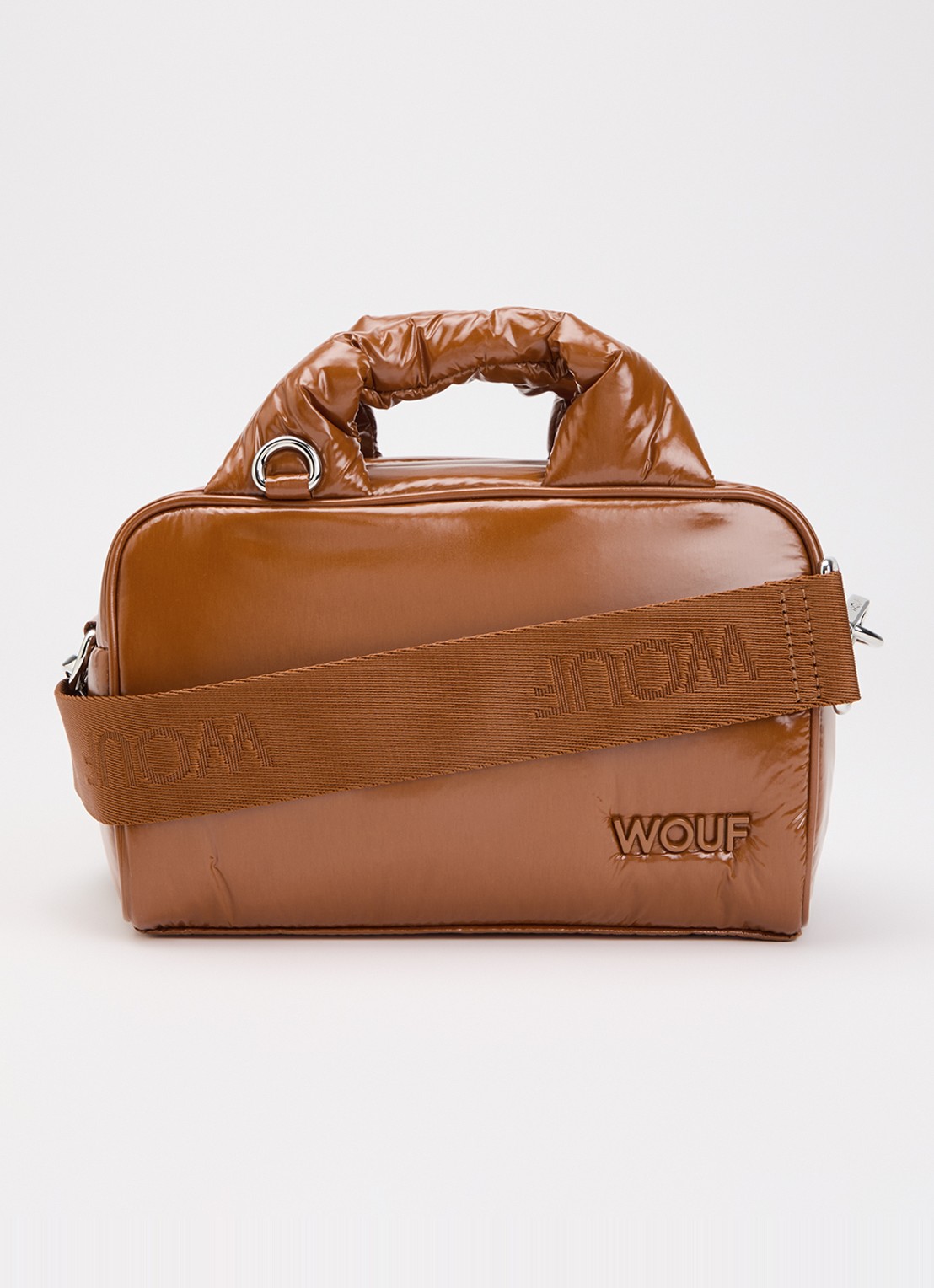 Wouf Sienna schoudertas met logo en afneembare schouderriem - voorkant 4 roestbruin