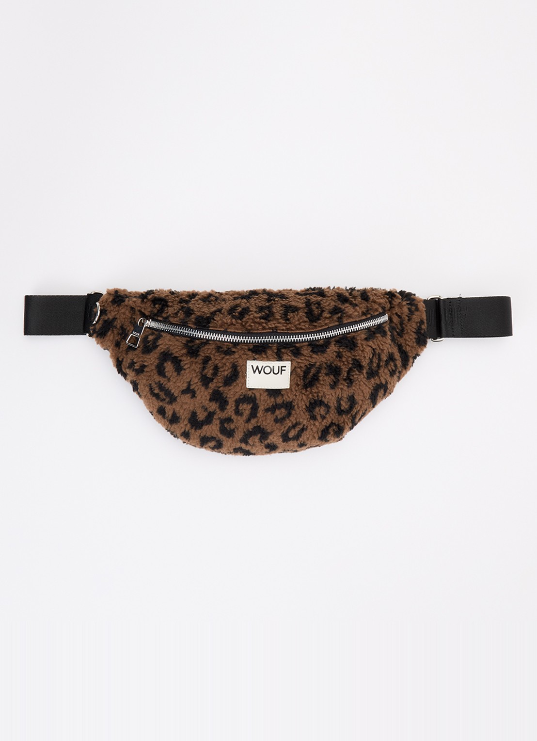Wouf Simona heuptas van teddy met panterprint - voorkant bruin
