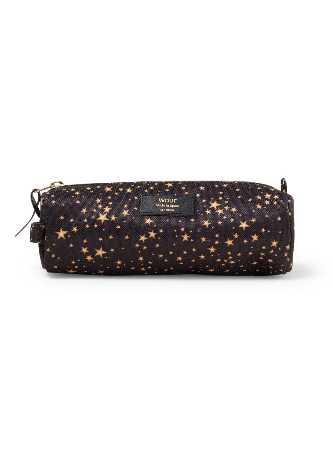 Wouf Stars pennenetui van gerecycled polyester - voorkant zwart