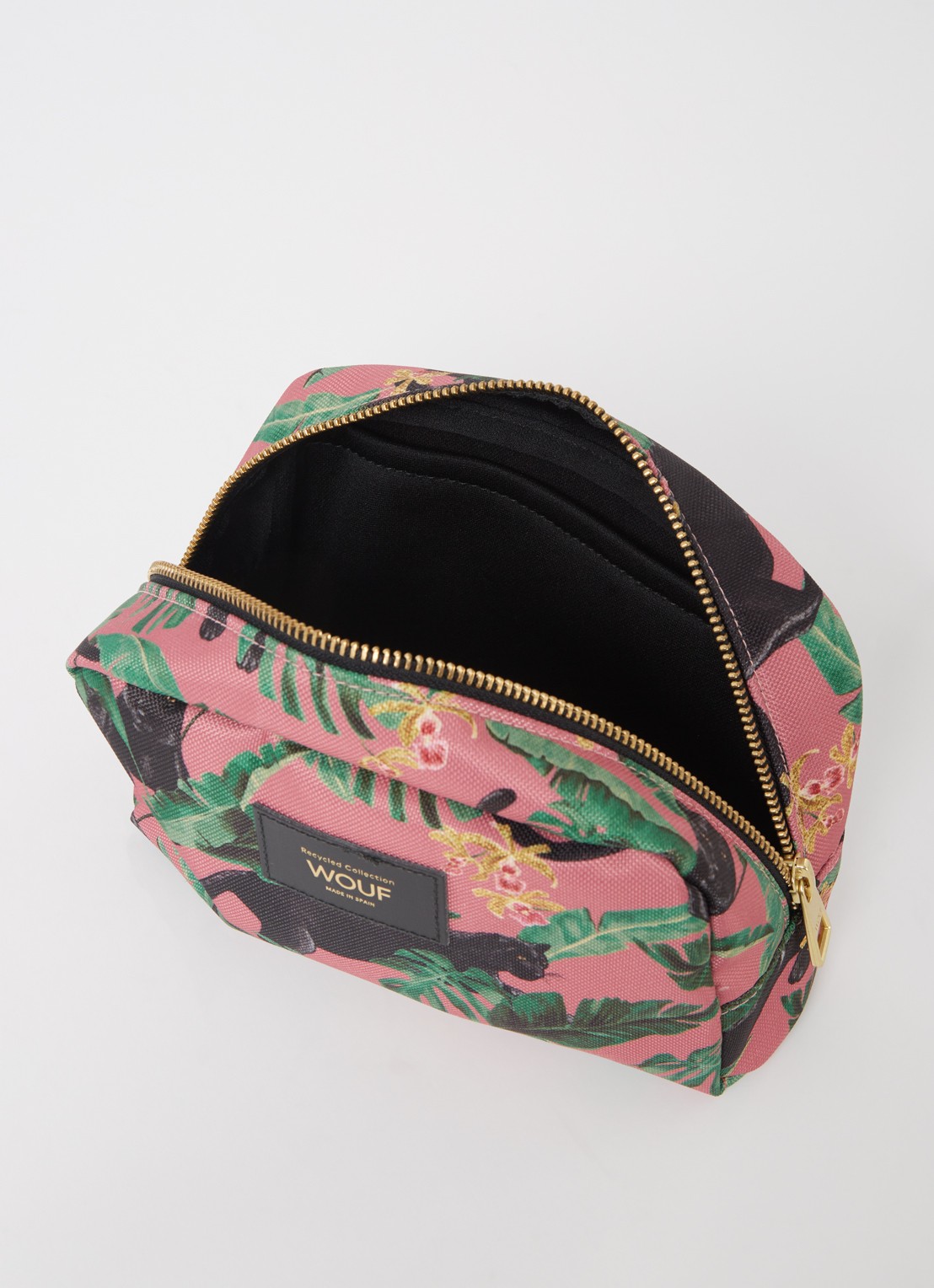 Wouf Yucata toilettas met print  - voorkant 2 roze