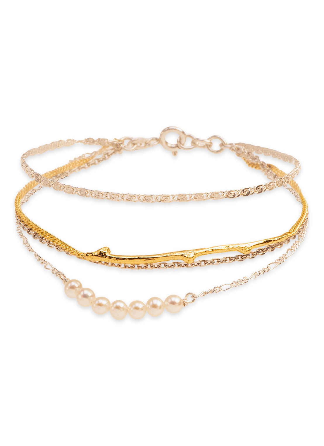 Wouters & Hendrix Armband van zilver - voorkant multicolor