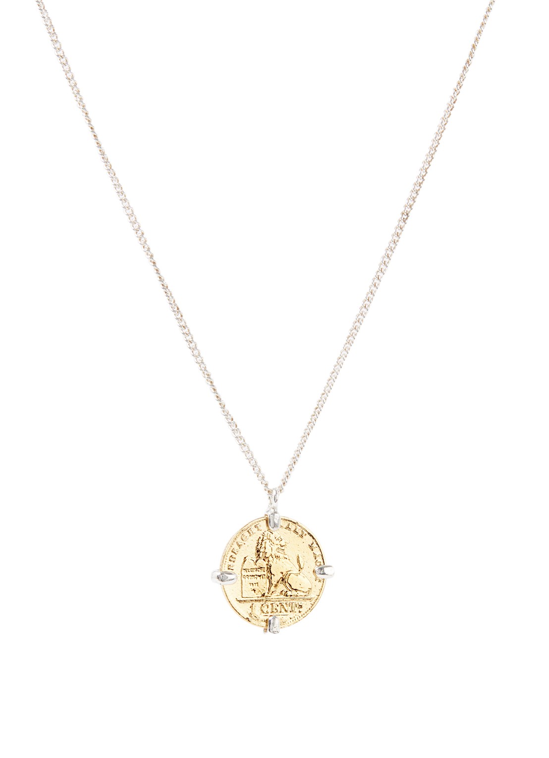 Wouters & Hendrix Ketting van sterling zilver met hanger - voorkant goud