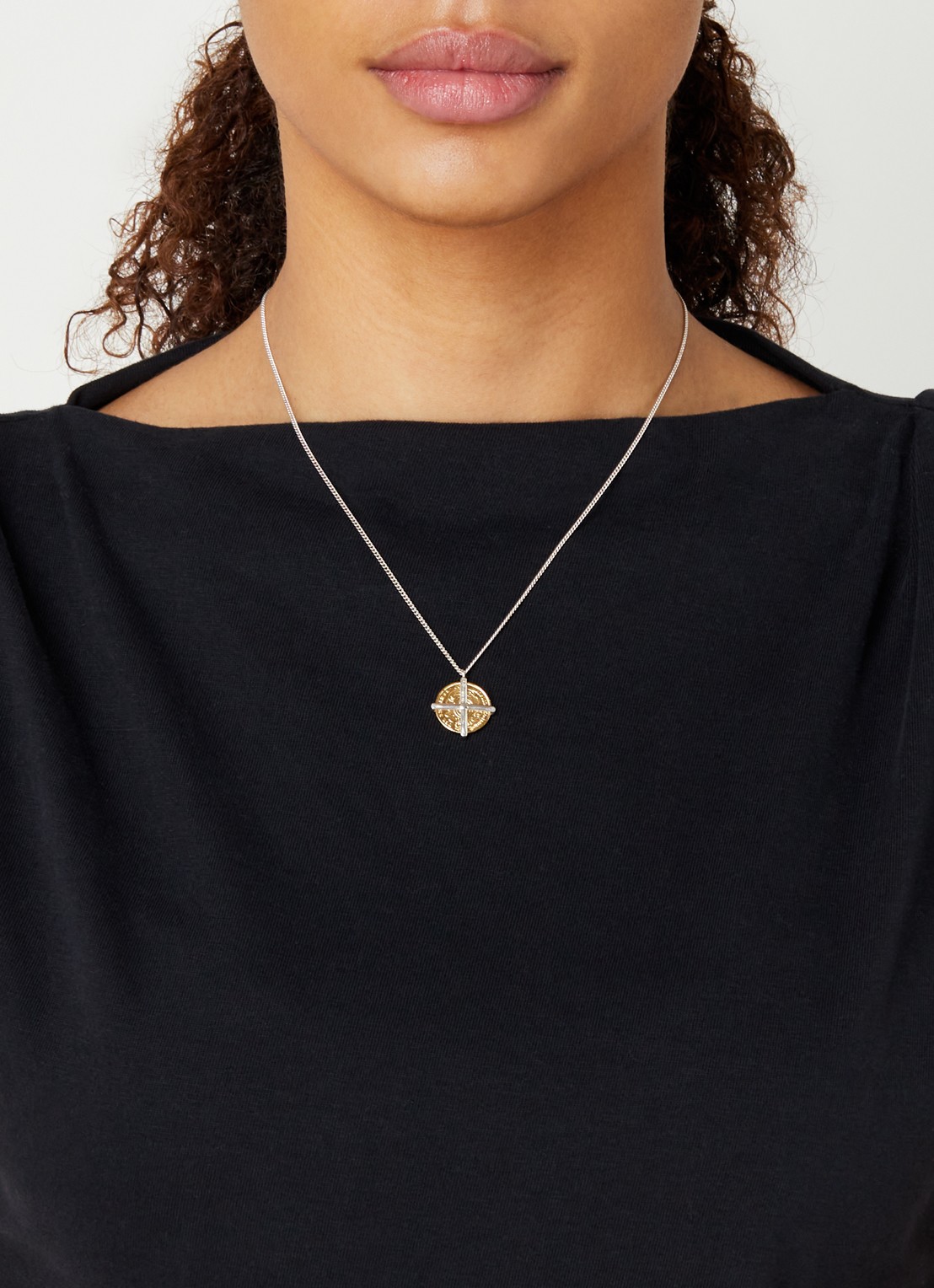 Wouters & Hendrix Ketting van sterling zilver met hanger - voorkant 2 goud