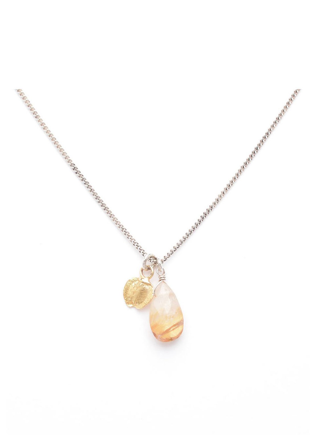 Wouters & Hendrix Ketting van zilver met rutielkwarts - voorkant 3 zilver