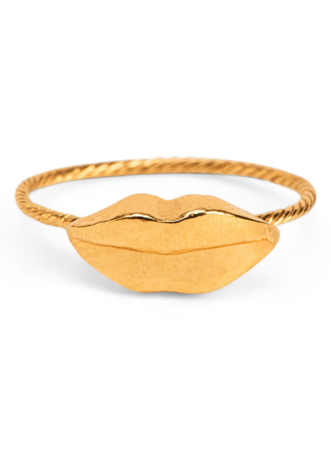 Wouters & Hendrix Lip ring verguld - voorkant goud