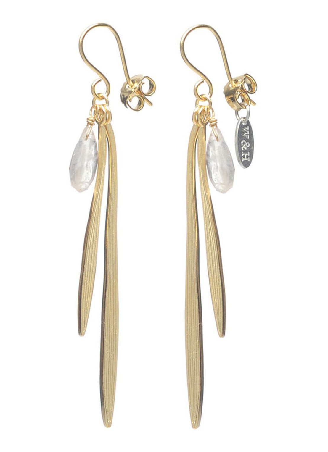 Wouters & Hendrix Oorhangers met kwarts - detail 3 goud