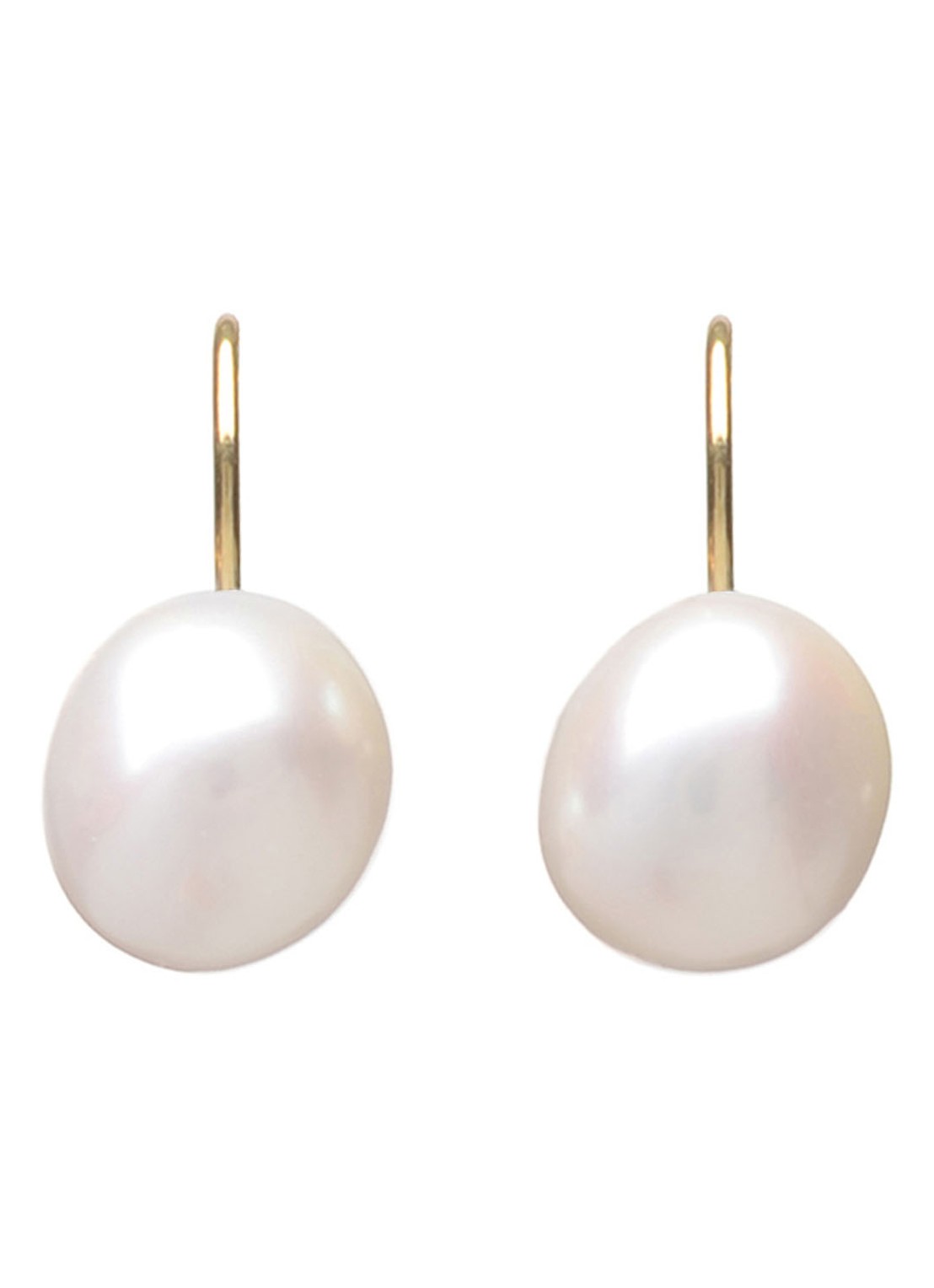 Wouters & Hendrix Oorhangers met zoetwaterparel - voorkant 2 goud