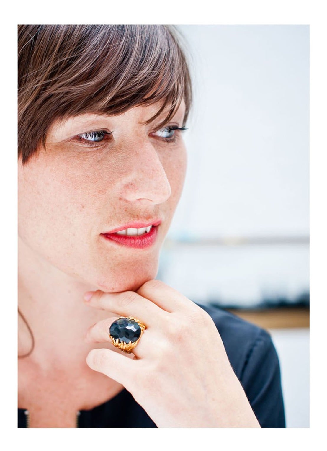 Wouters & Hendrix Ring van zilver met labradoriet - detail 4 goud