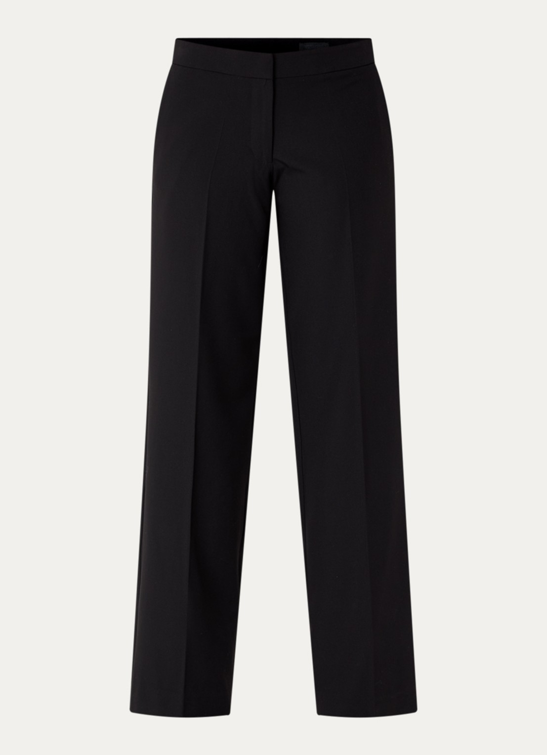 WRSTBHVR Elika low waist wide fit broek met steekzakken - voorkant 2 zwart
