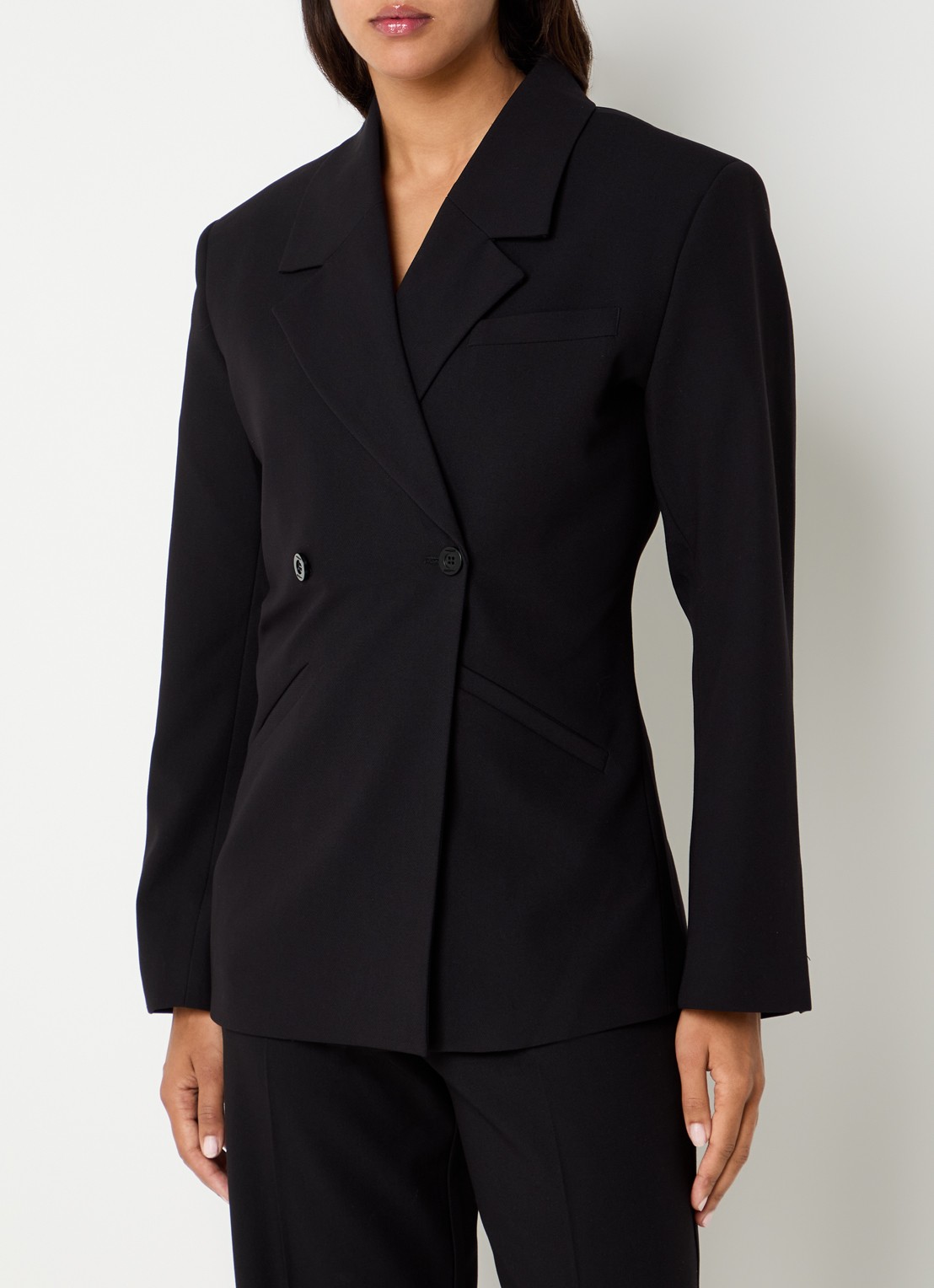 WRSTBHVR Estelle blazer met paspelzakken - detail 4 zwart