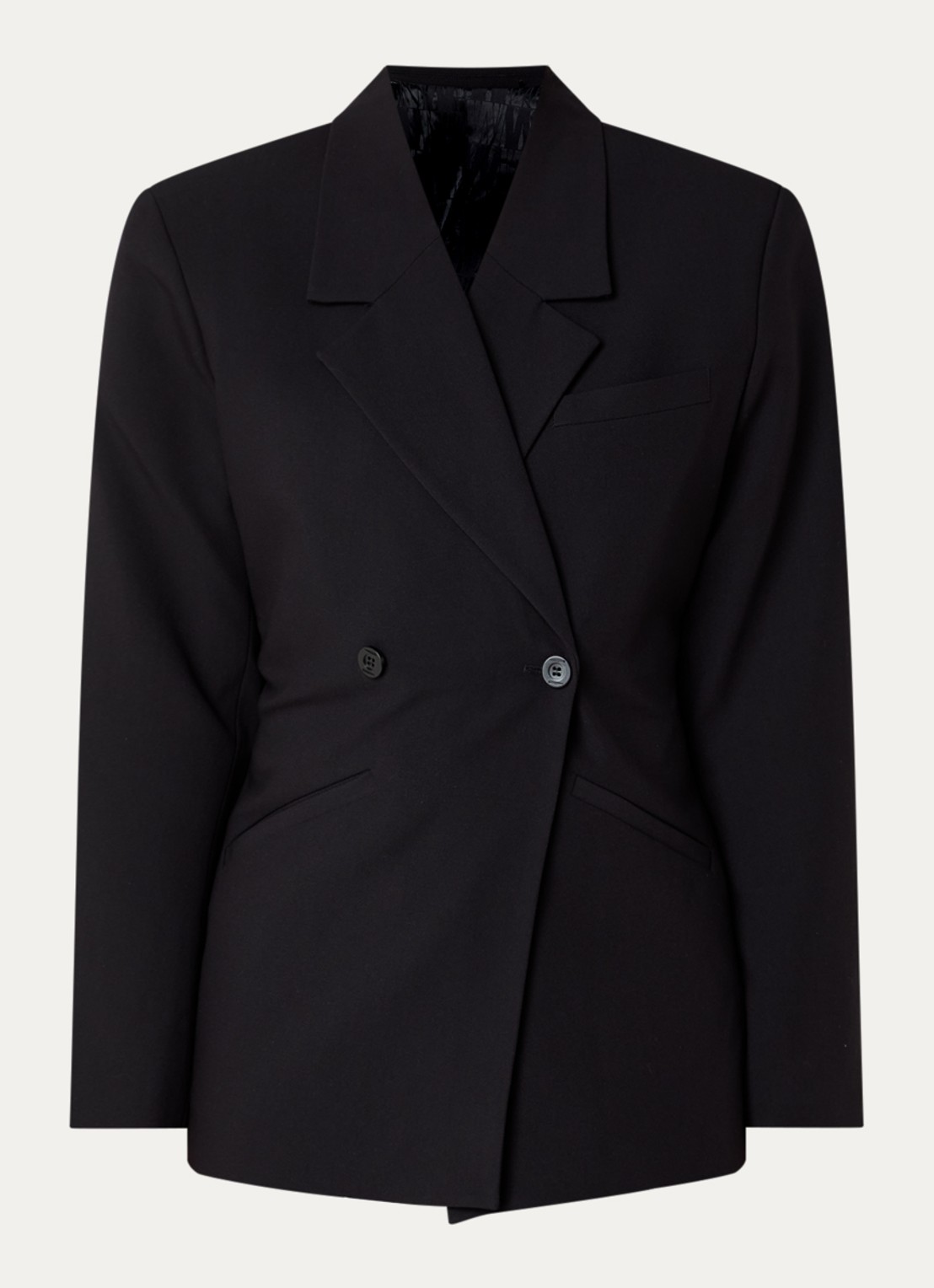 WRSTBHVR Estelle blazer met paspelzakken - voorkant 2 zwart