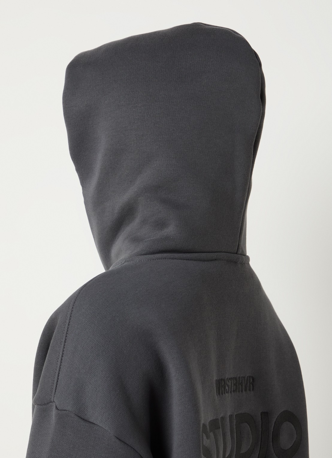 WRSTBHVR Garm hoodie met logo- en backprint - detail 5 antraciet