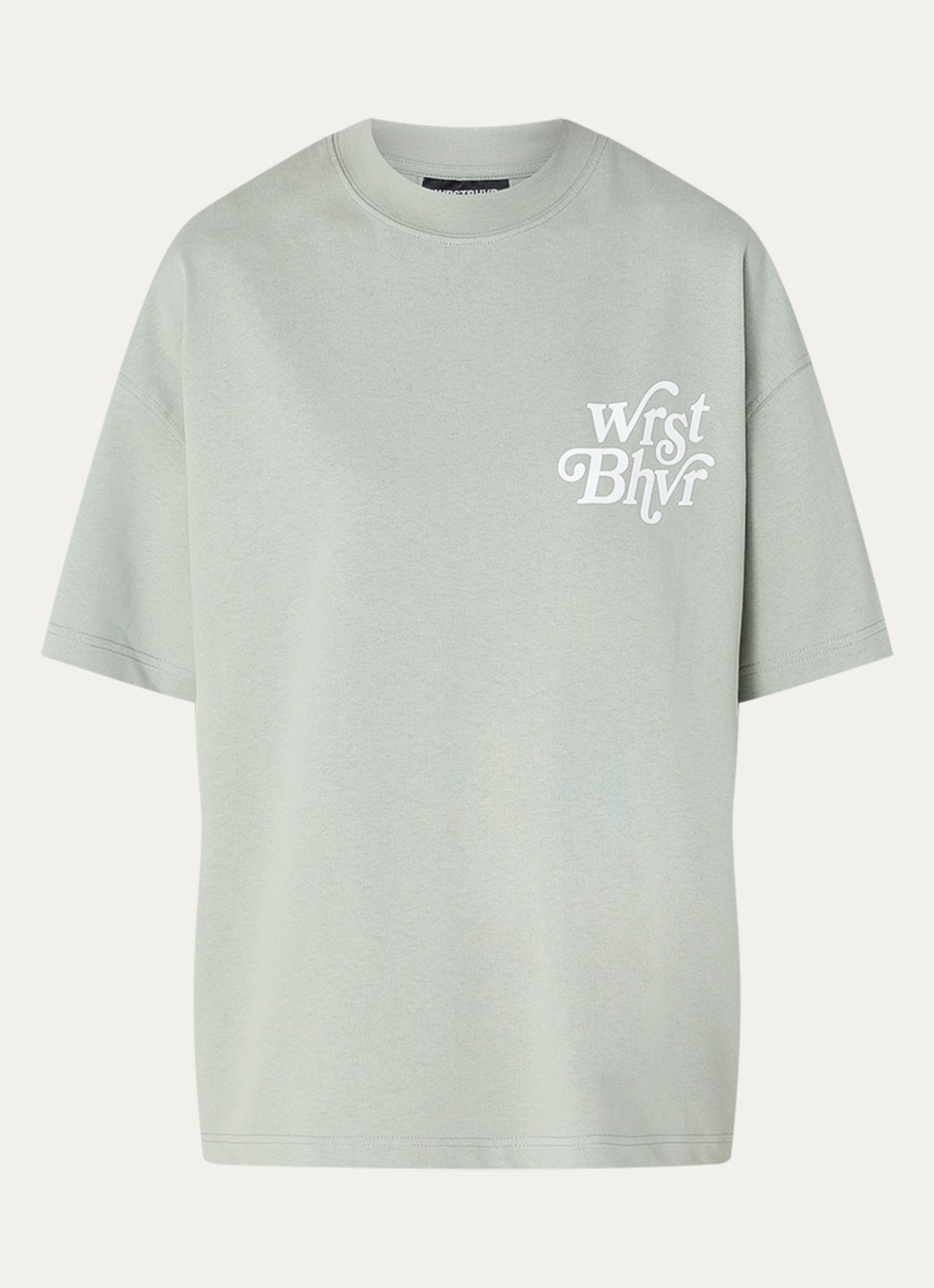 WRSTBHVR Reen T-shirt met logo- en backprint - voorkant 3 lindegroen