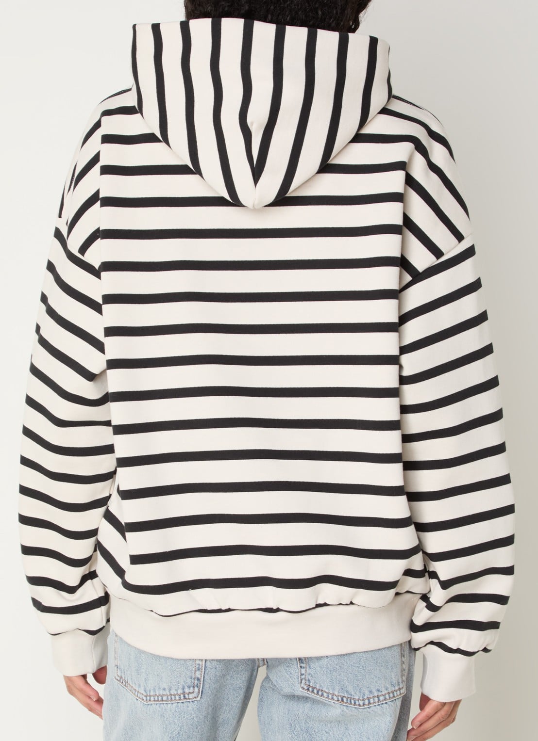 WRSTBHVR Rodolfo hoodie met streepprint - achterkant gebroken wit