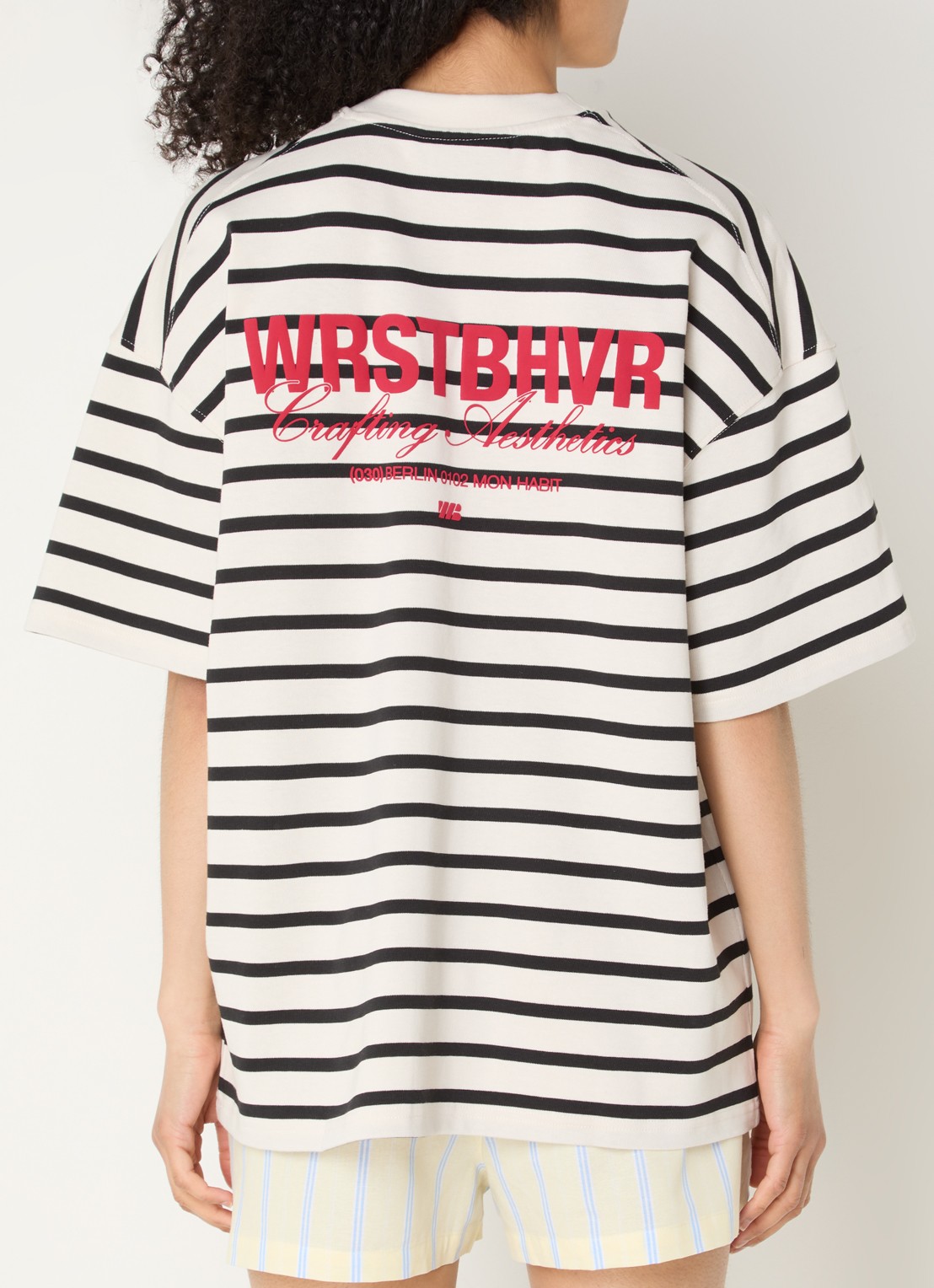 WRSTBHVR Rodolfo T-shirt met front- en backprint - detail 4 gebroken wit