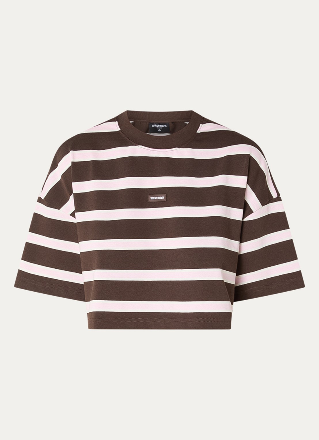 WRSTBHVR Seth T-shirt met print - voorkant donkerbruin