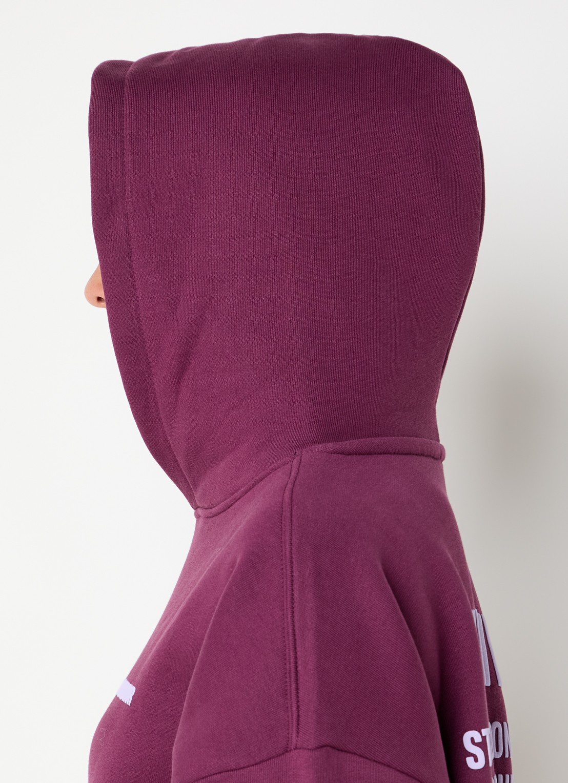 WRSTBHVR Studio hoodie met logo - detail 2 aubergine